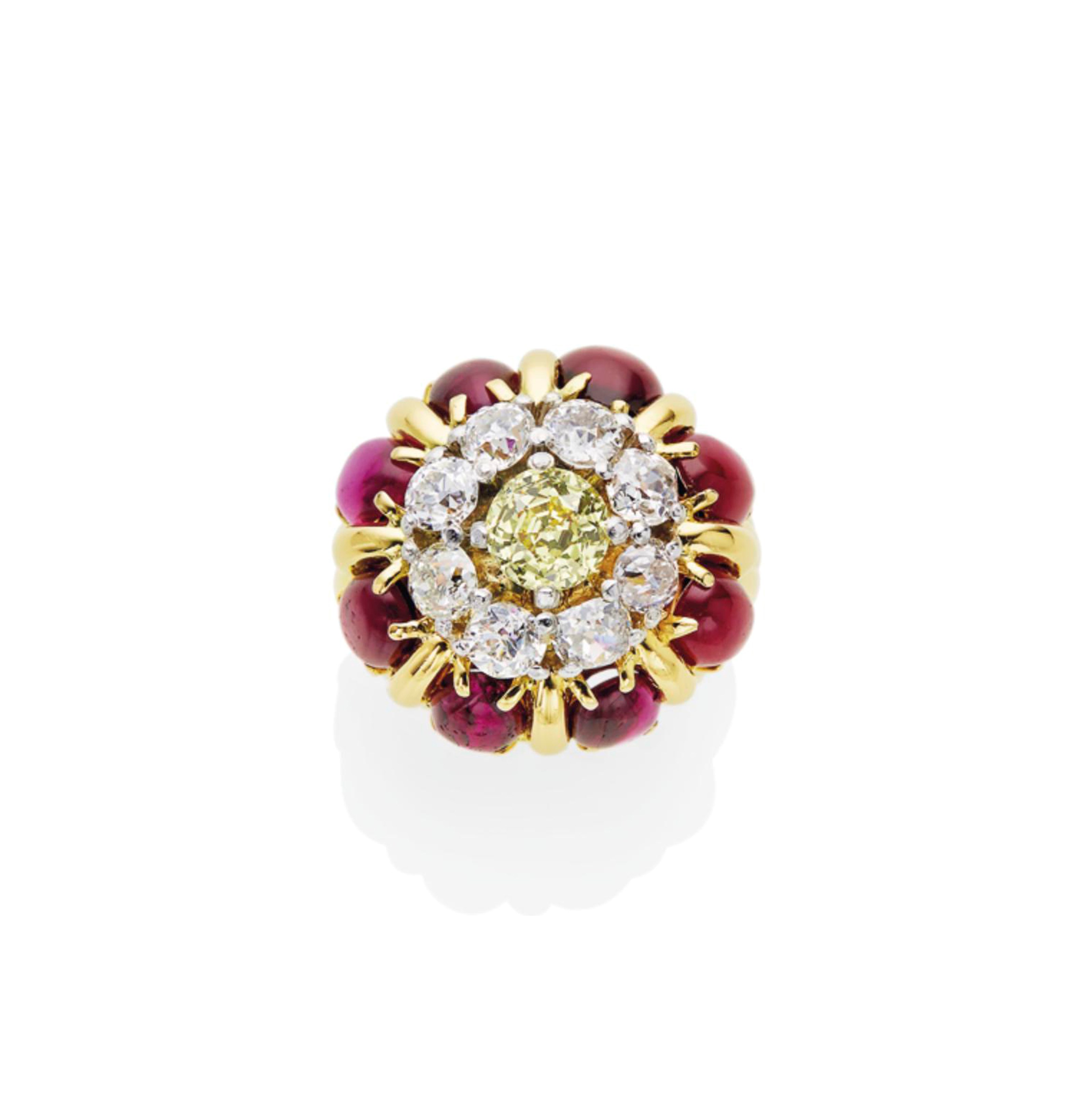 BAGUE RUBIS ET DIAMANTS