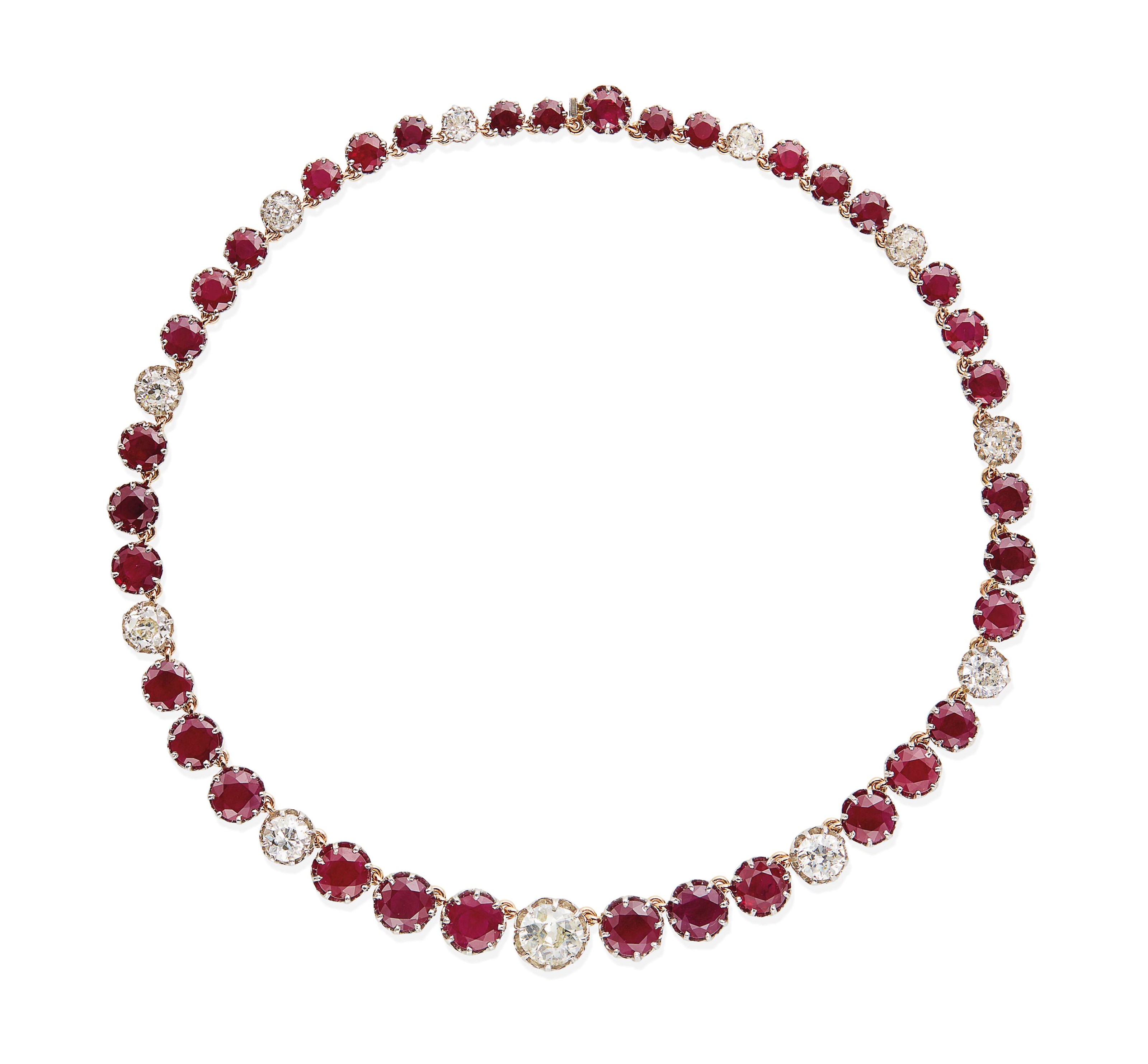COLLIER RUBIS ET DIAMANTS