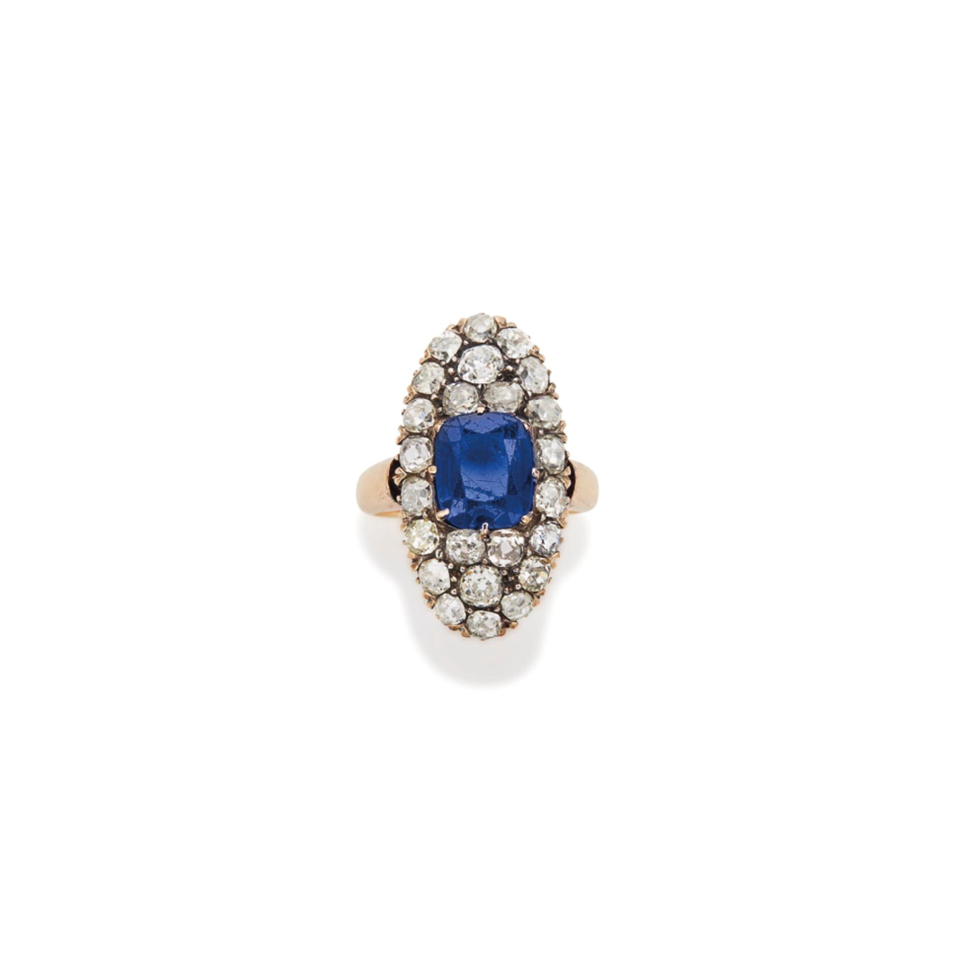 BAGUE SAPHIR ET DIAMANTS
