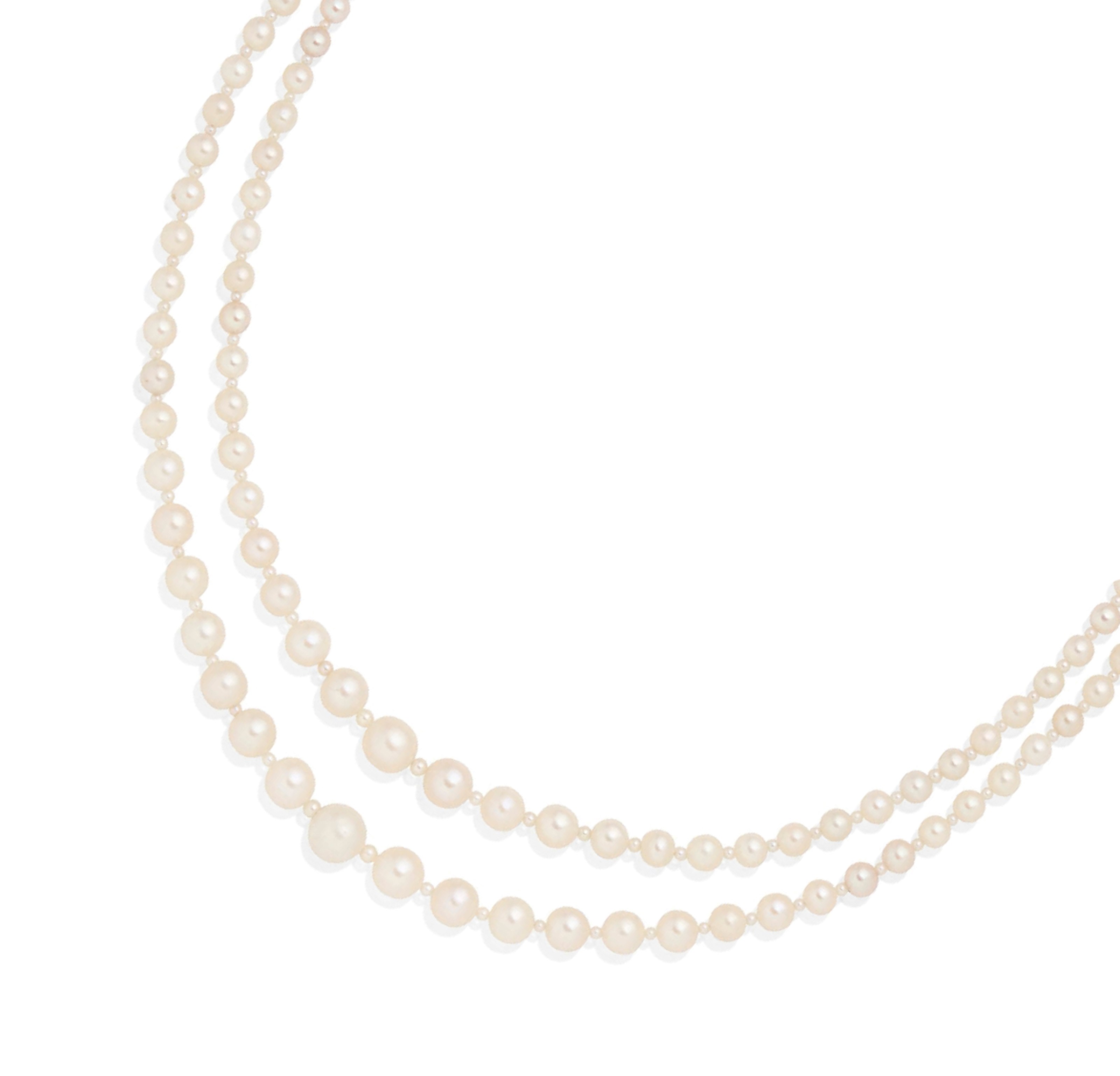 COLLIER PERLES FINES ET DIAMANTS