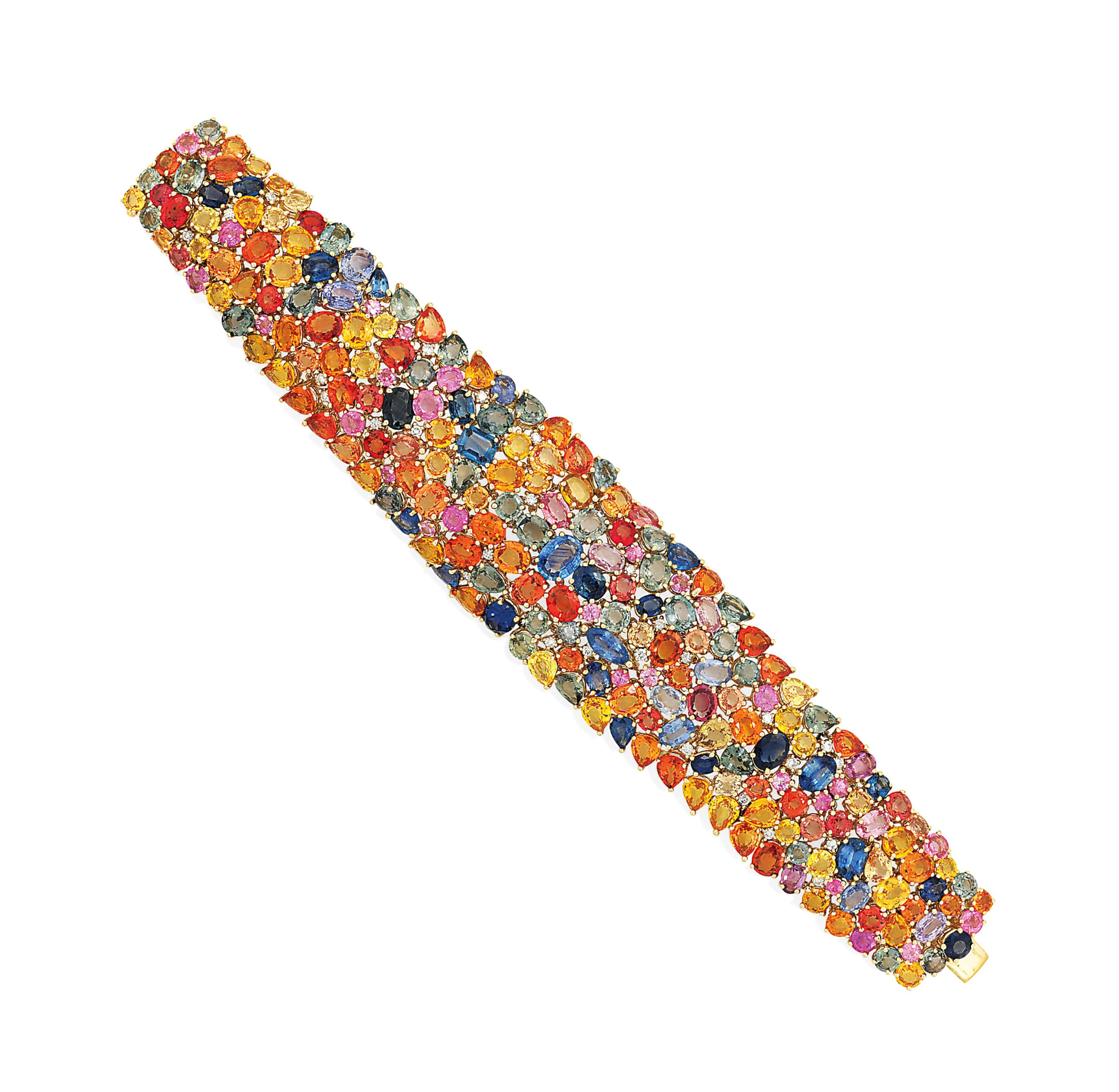 A MULTI-COLOURED SAPPHIRE BRACELET, BY HARRY WINSTON