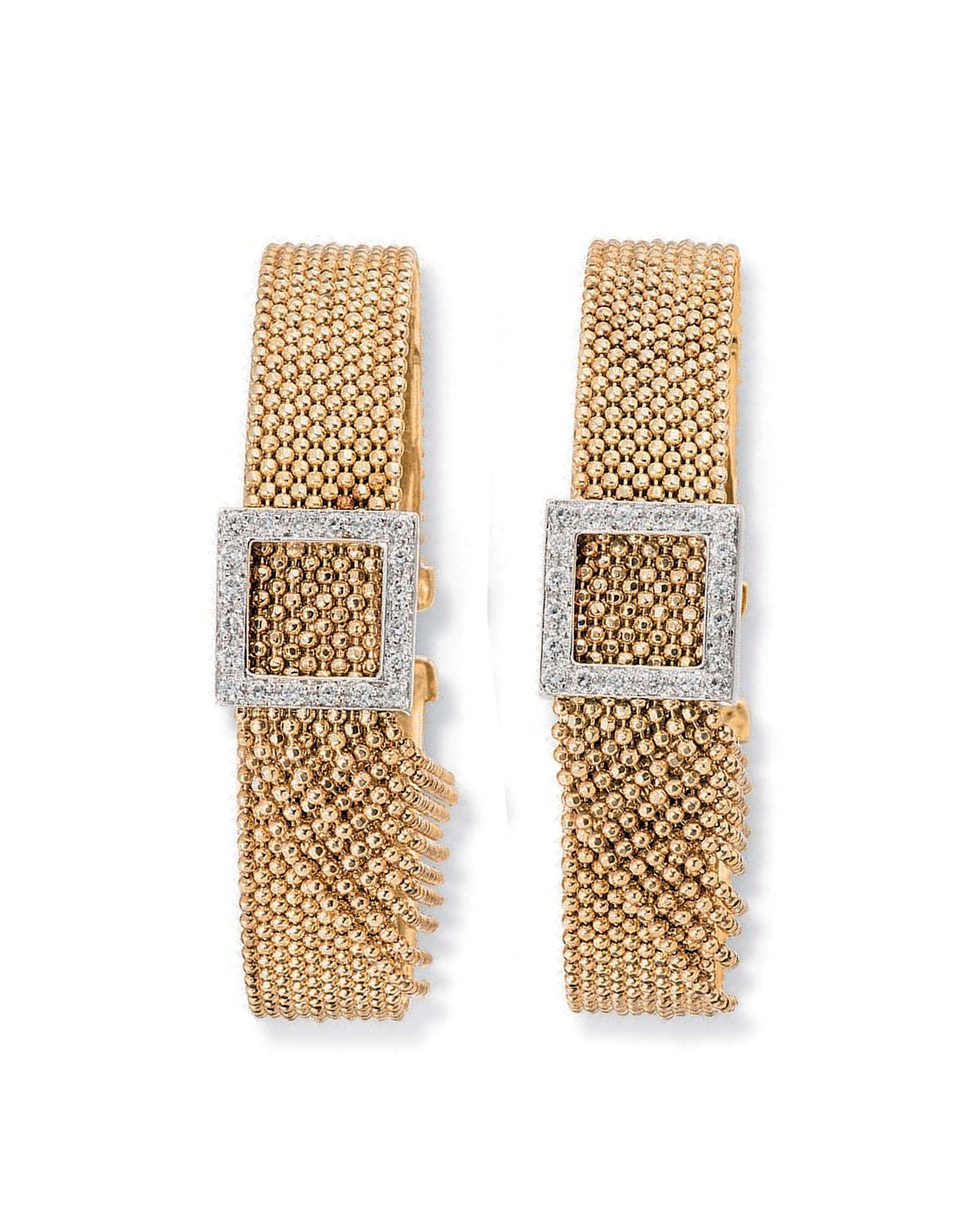 SEVEN DIAMOND-SET BANGLES