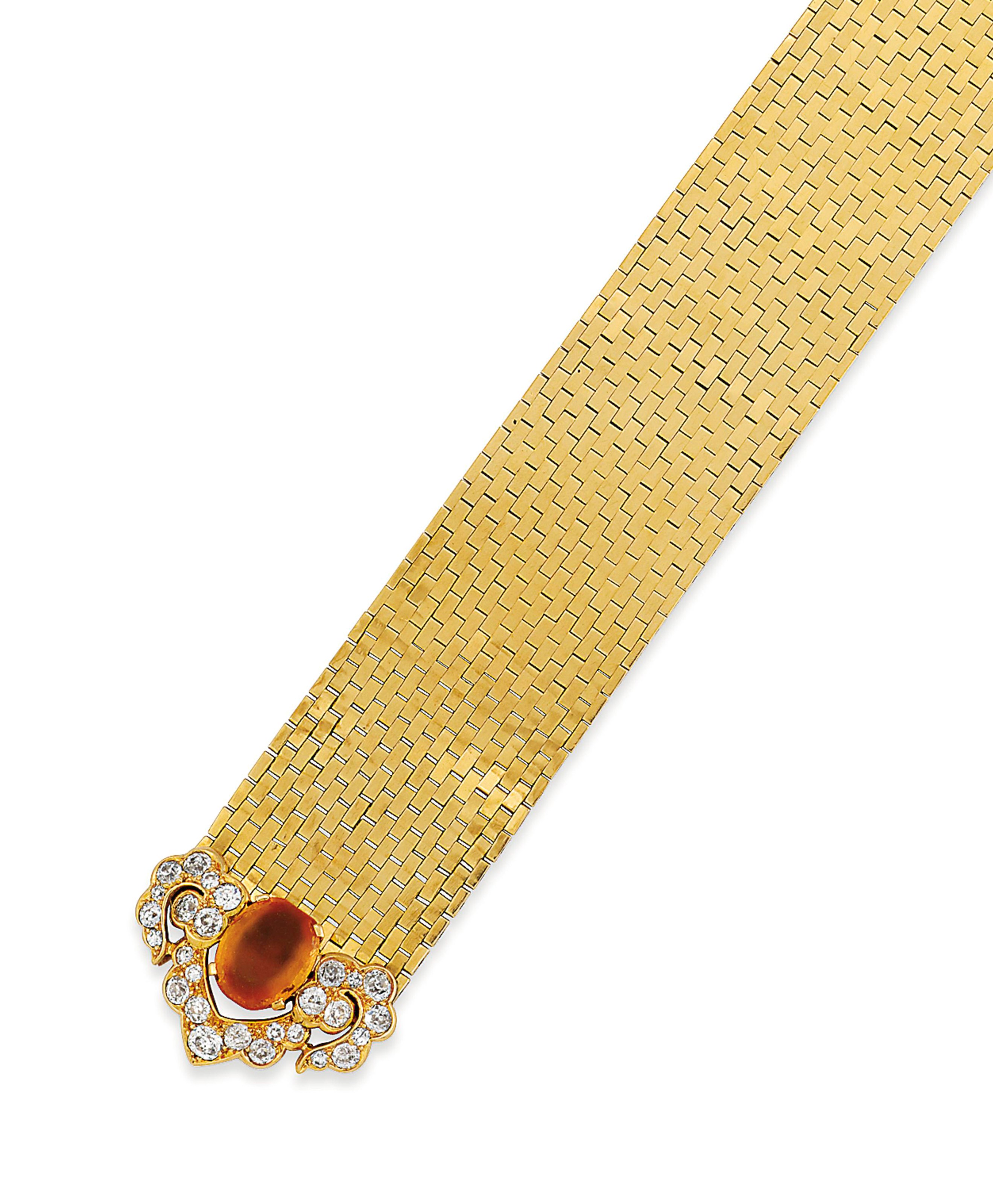 A CITRINE AND DIAMOND-SET 'LUDO' BRACELET, BY VAN CLEEF & ARPELS