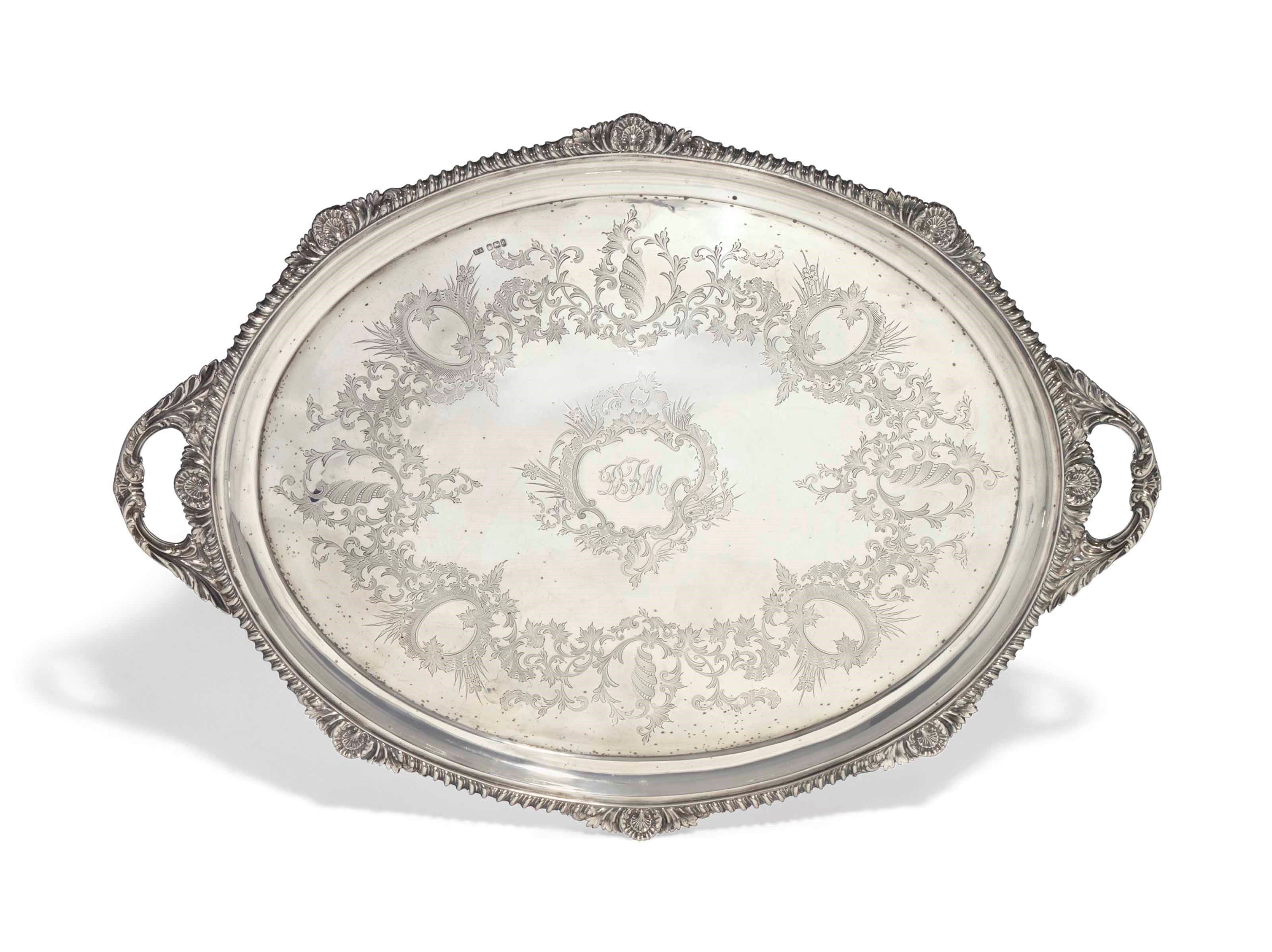 A VICTORIAN SILVER TRAY