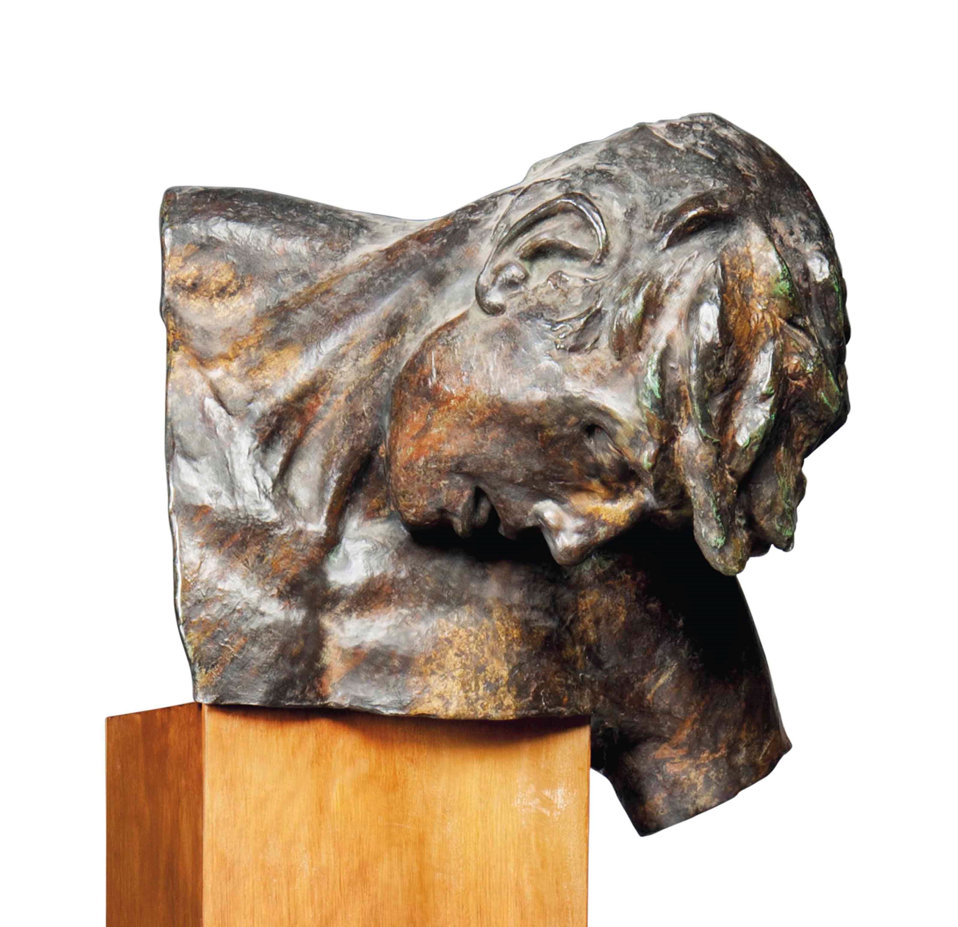 A BELGIAN BRONZE WAR MEMORIAL ENTITLED 'FRAGMENT DU MONUMENT AUX HEROS DE L'AIR OLE BELGIQUE'