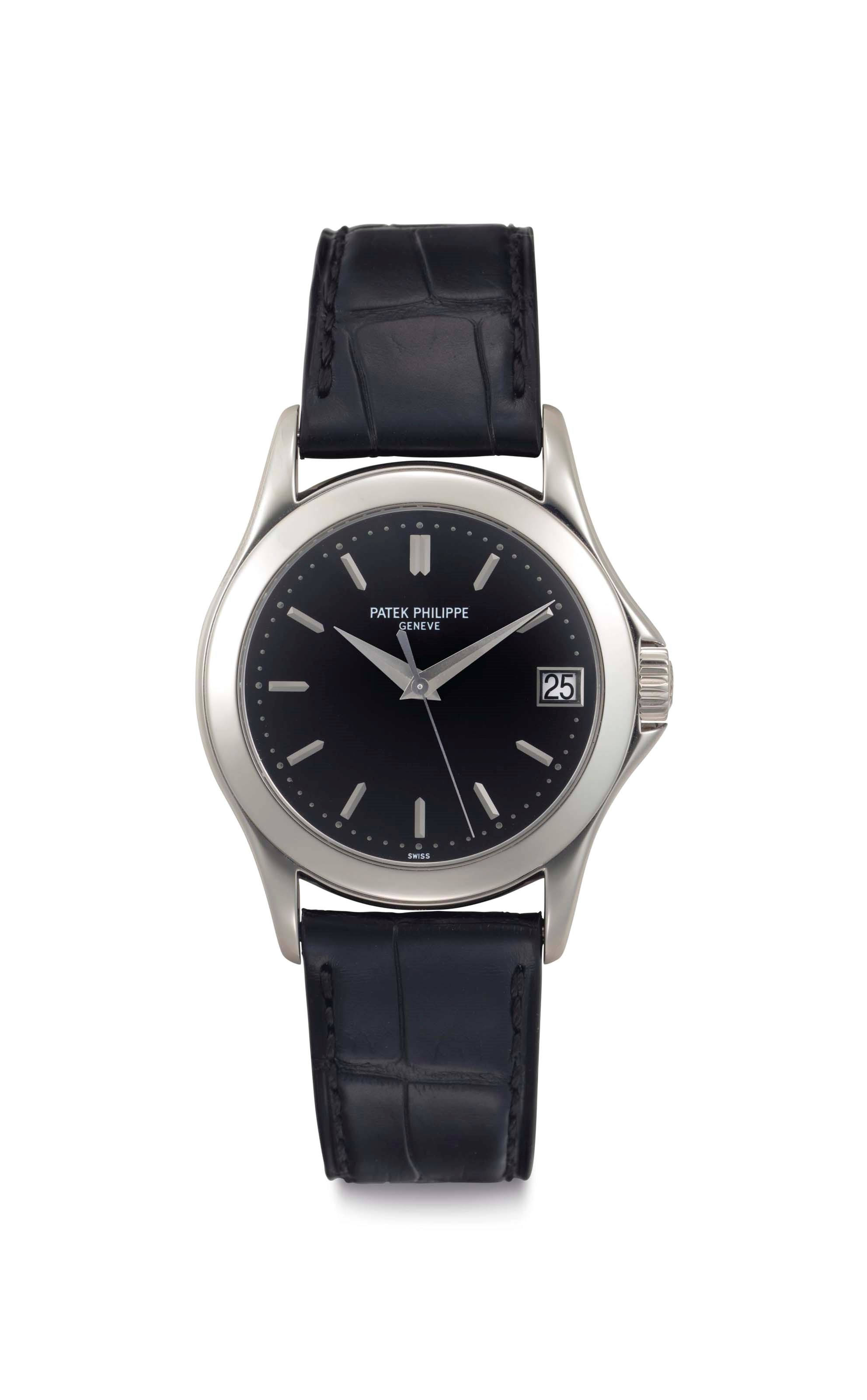 Patek Philippe. A Fine Platinum Automatic Wristwatch with Date and Center Seconds