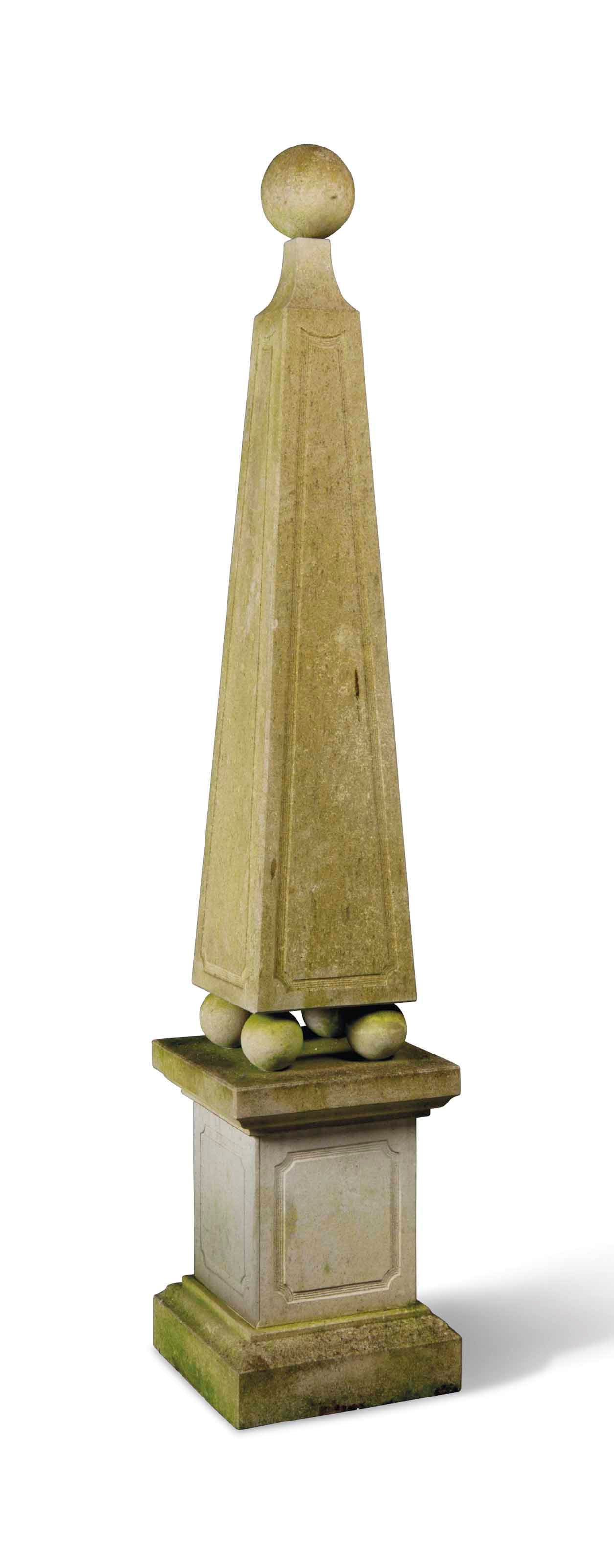 A LIMESTONE OBELISK