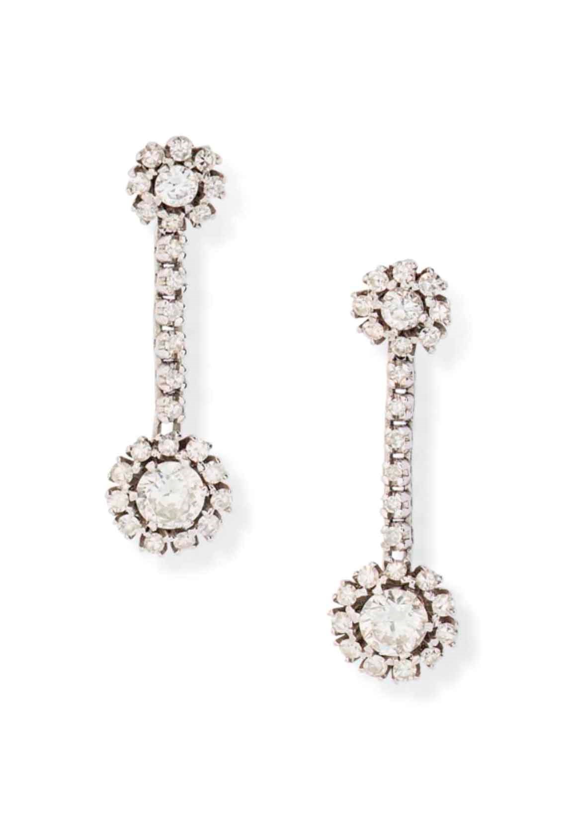 A PAIR OF DIAMOND EAR PENDANTS