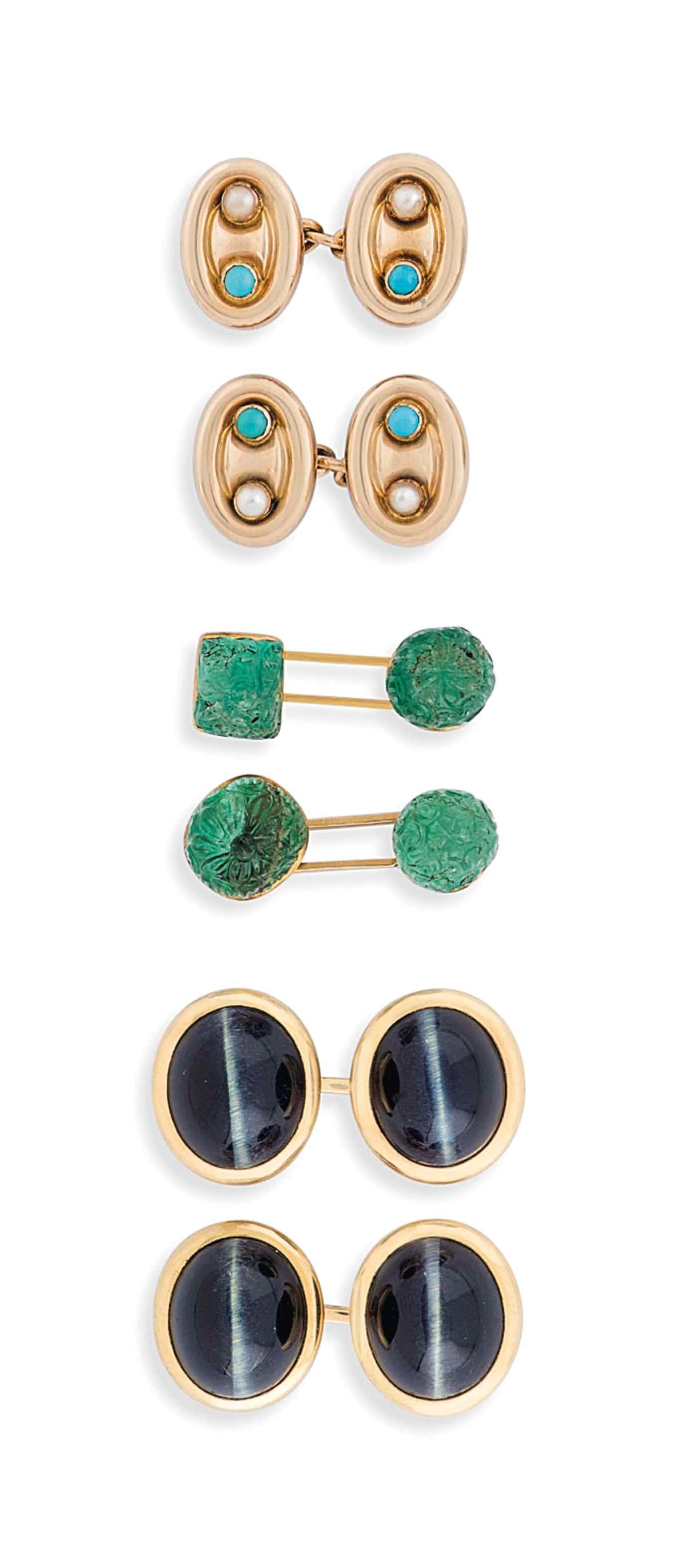SIX PAIRS OF CUFFLINKS