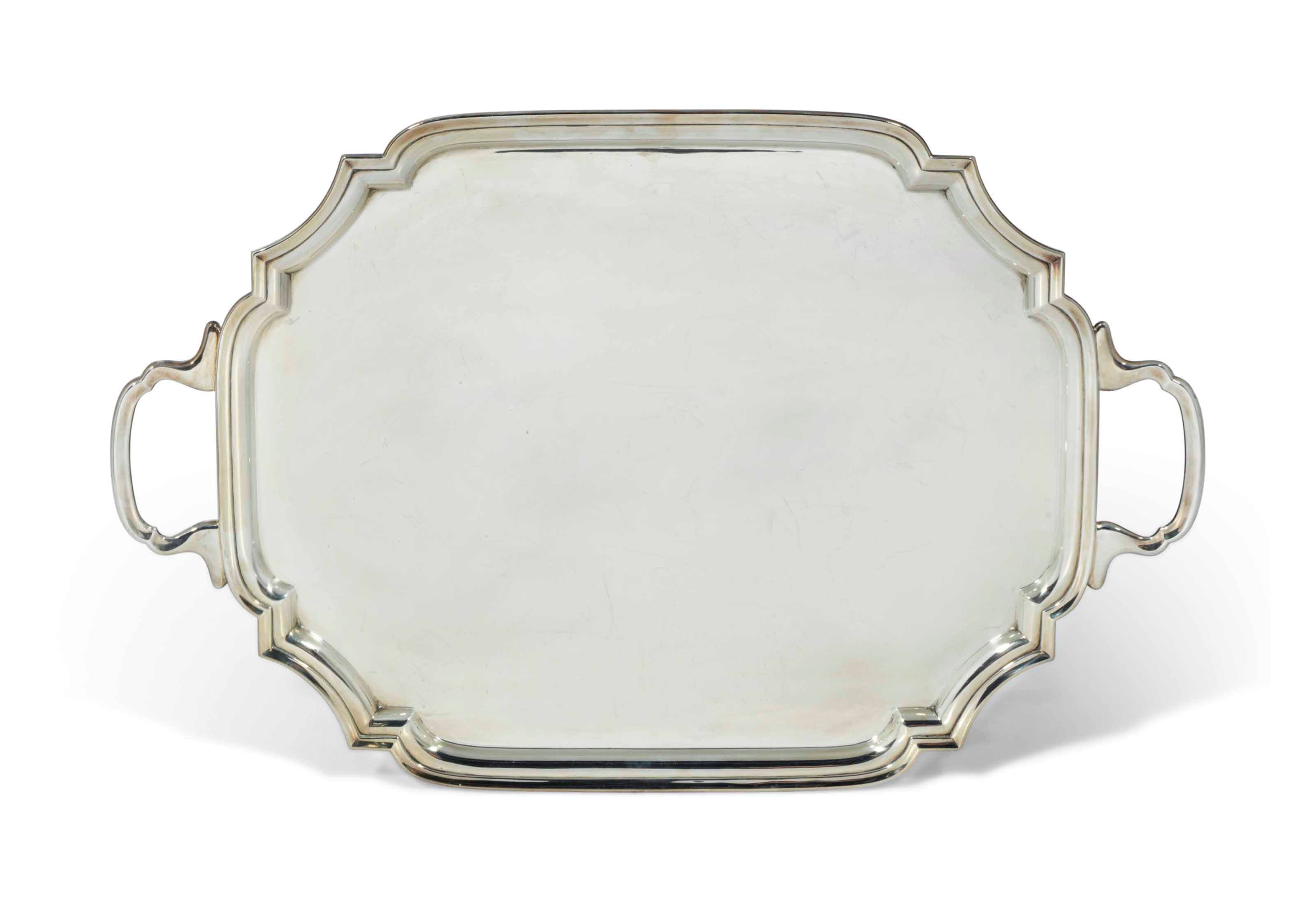 A GEORGE VI SILVER TRAY