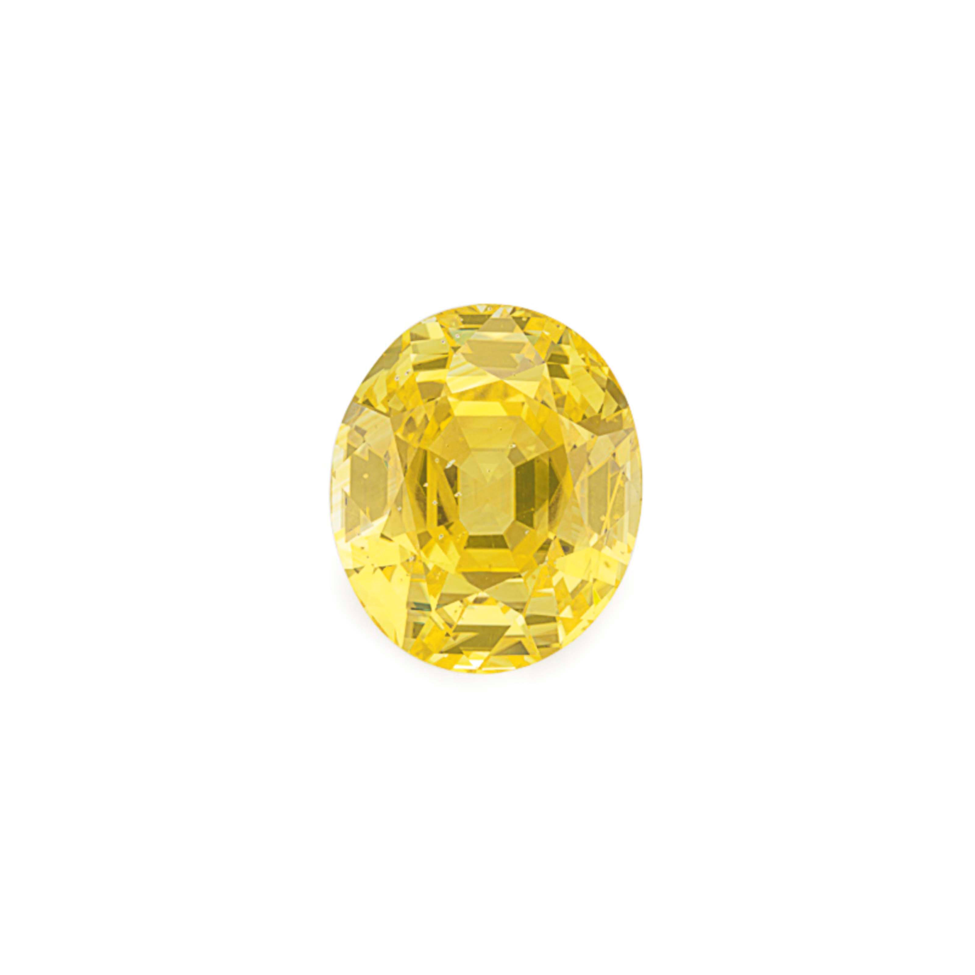 AN UNMOUNTED YELLOW SAPPHIRE