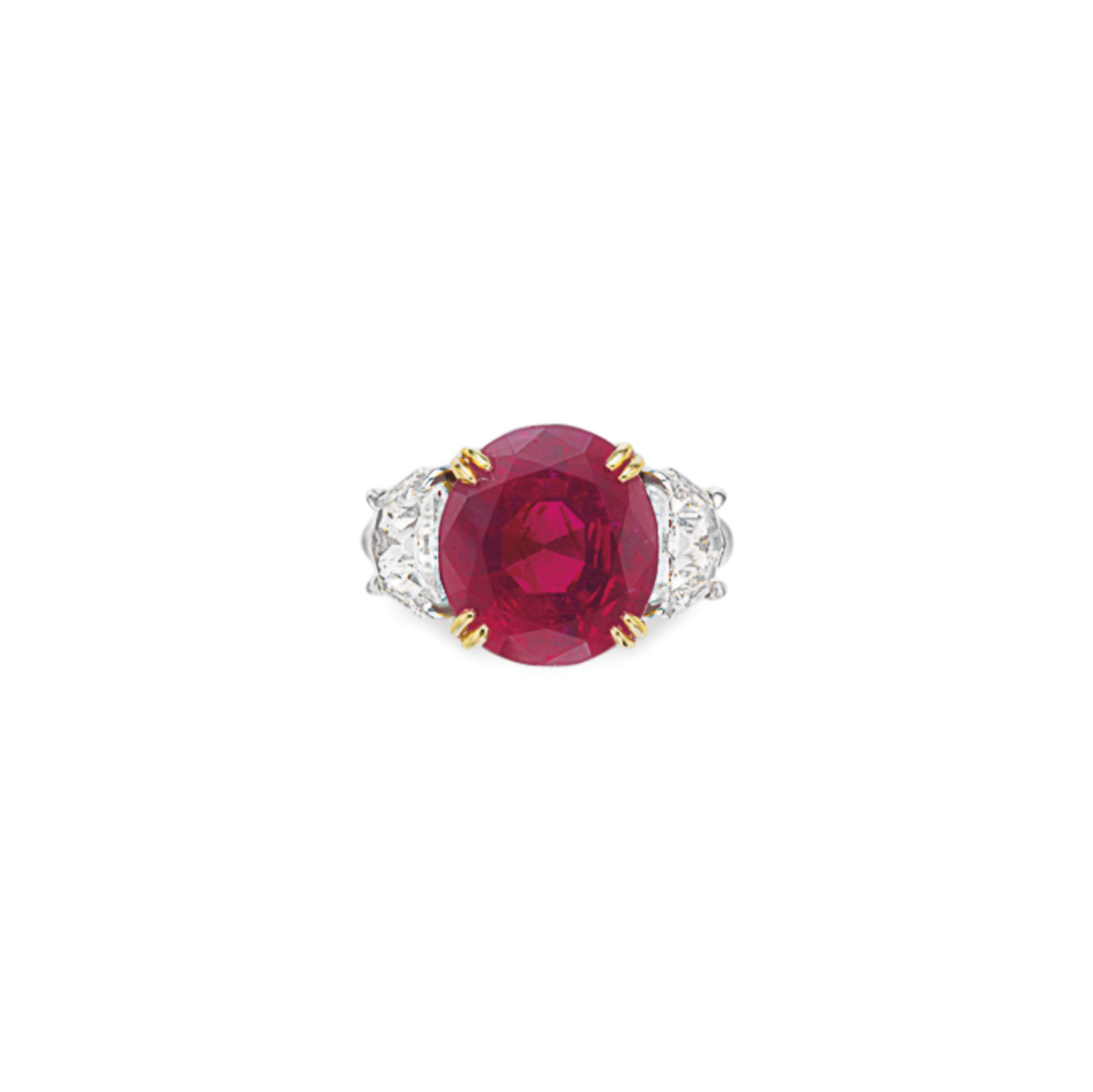 A RUBY AND DIAMOND RING