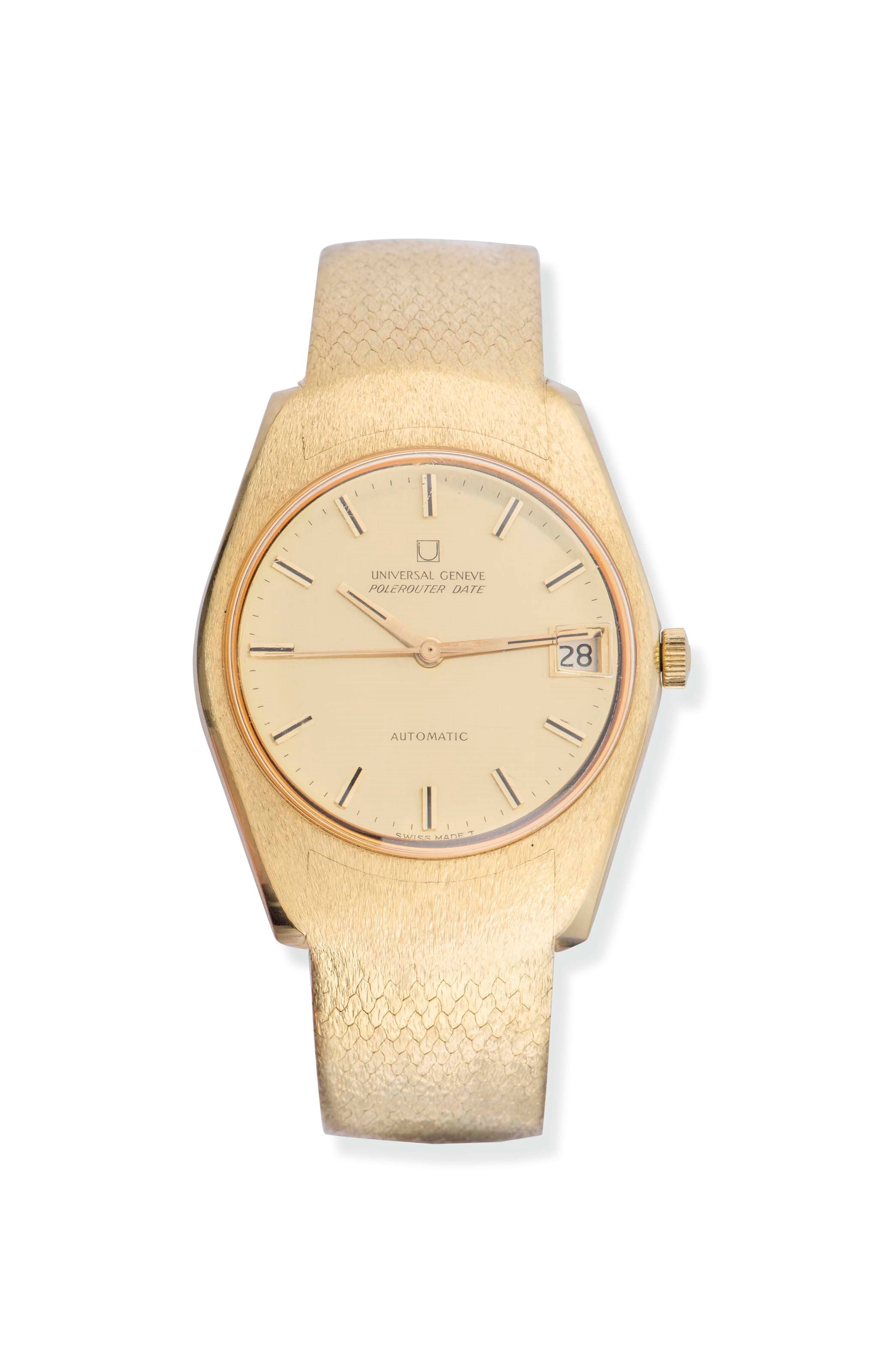 AN AUTOMATIC 'POLEROUTER DATE' WRISTWATCH, BY UNIVERSAL