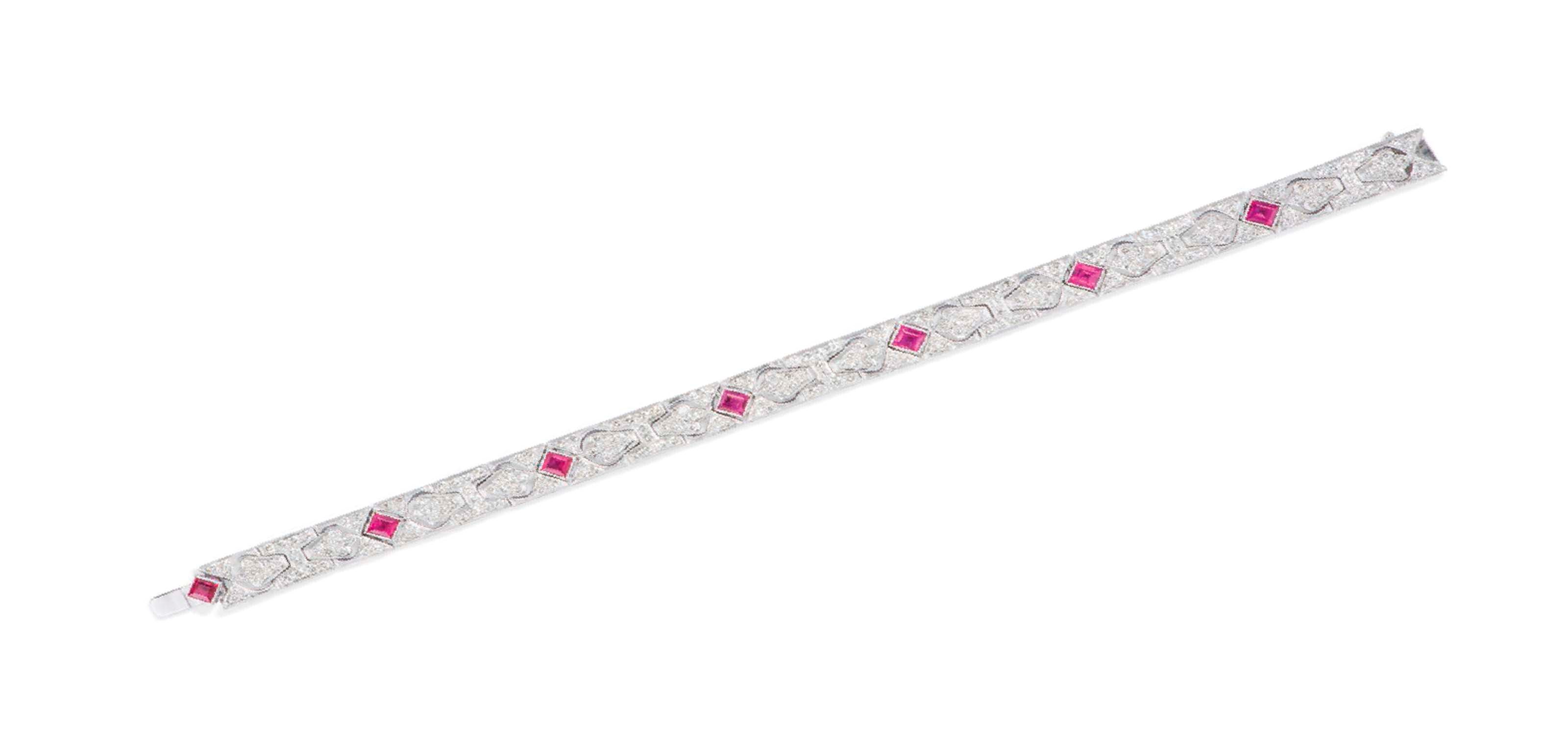 A RUBY AND DIAMOND BRACELET