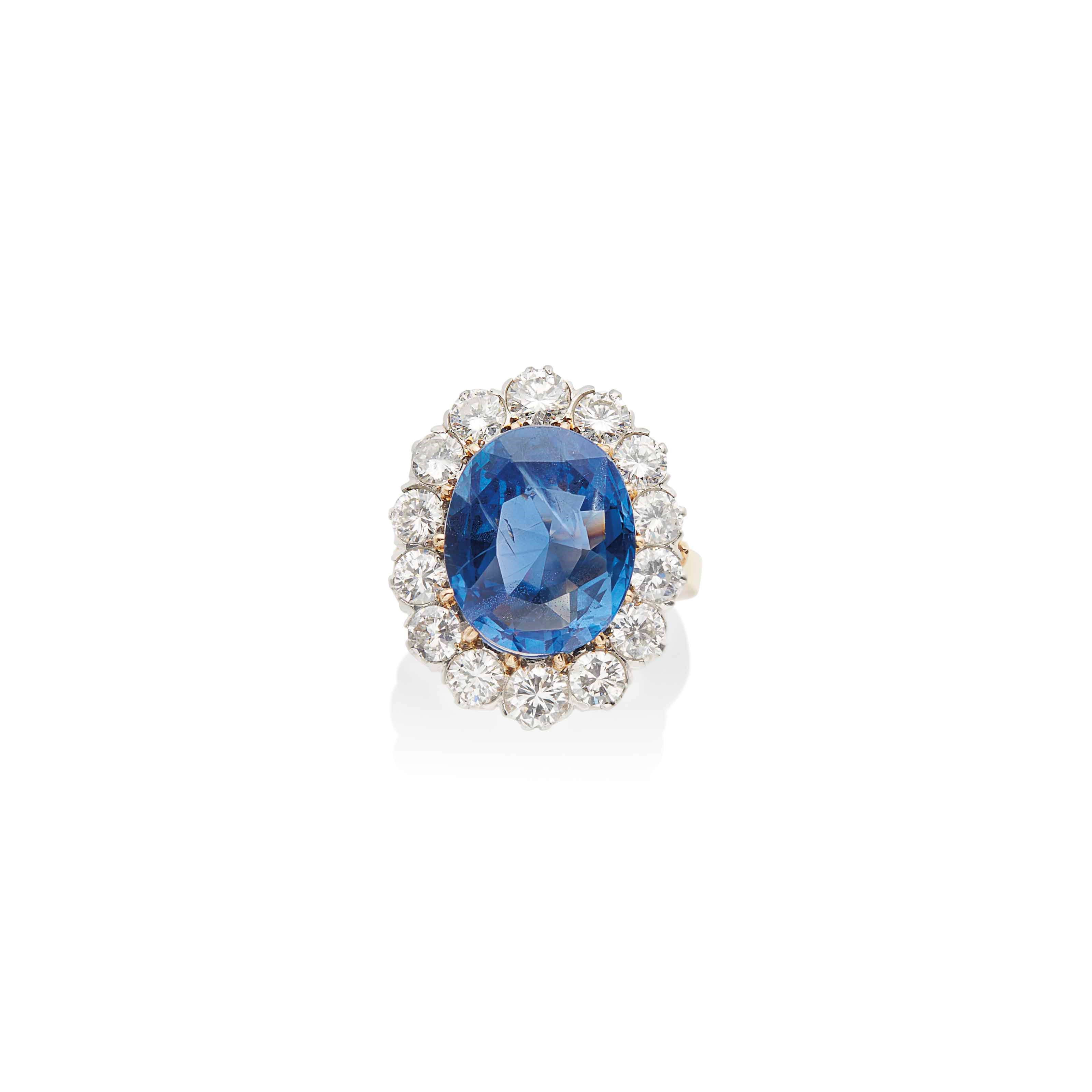 BAGUE SAPHIR ET DIAMANTS