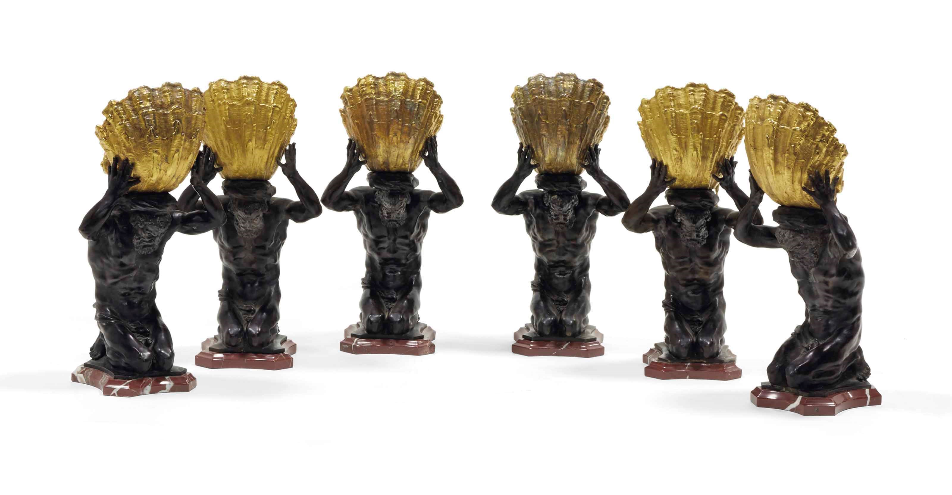 SUITE DE SIX LAMPES DE STYLE BAROQUE