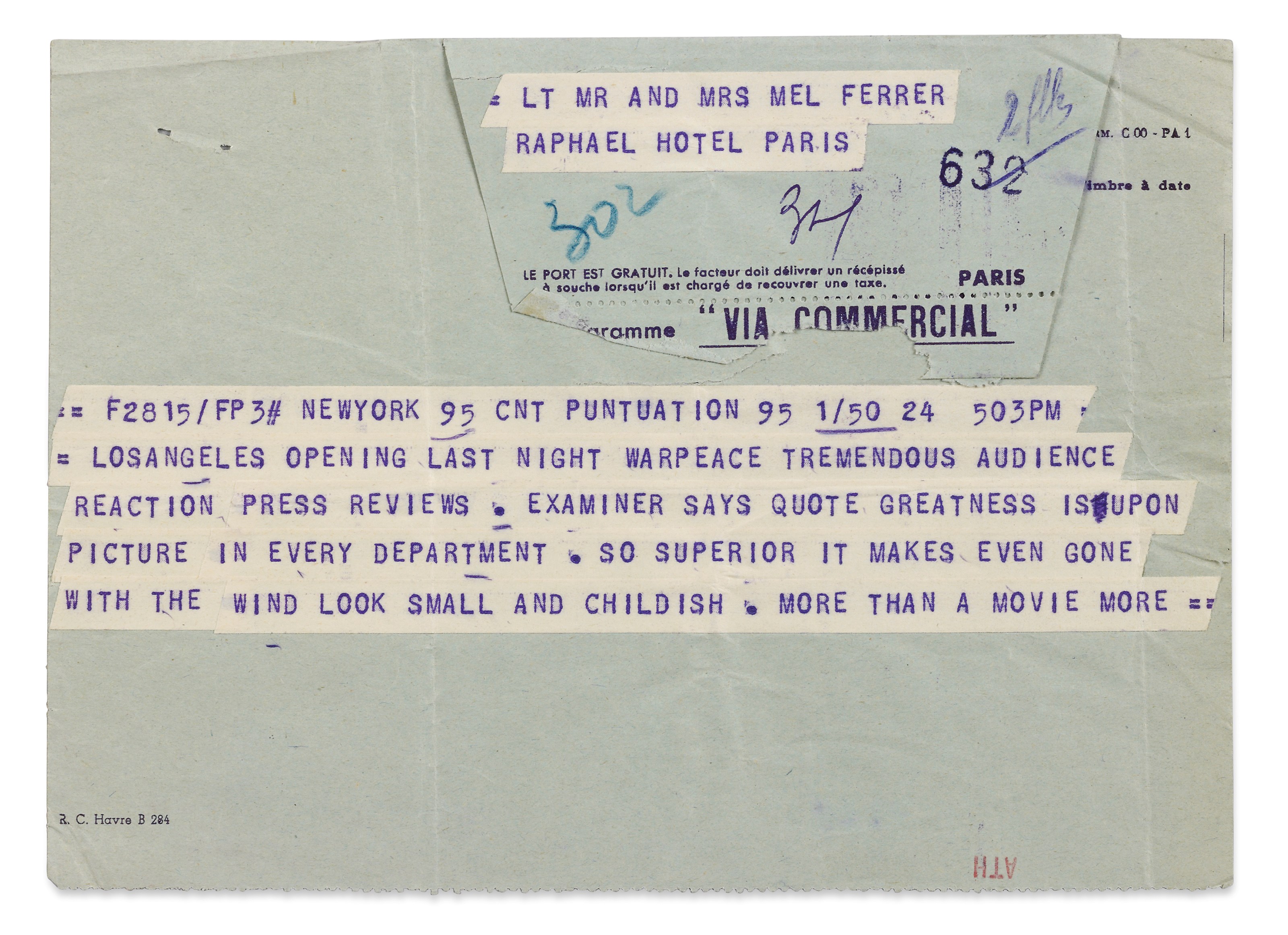 WAR AND PEACE, 1956