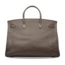 A GRAPHITE CLÉMENCE LEATHER BIRKIN 40 WITH PALLADIUM HARDWARE