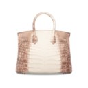 AN EXCEPTIONAL, MATTE WHITE NILOTICUS CROCODILE HIMALAYA BIRKIN 30 WITH 18K WHITE GOLD & DIAMOND HARDWARE