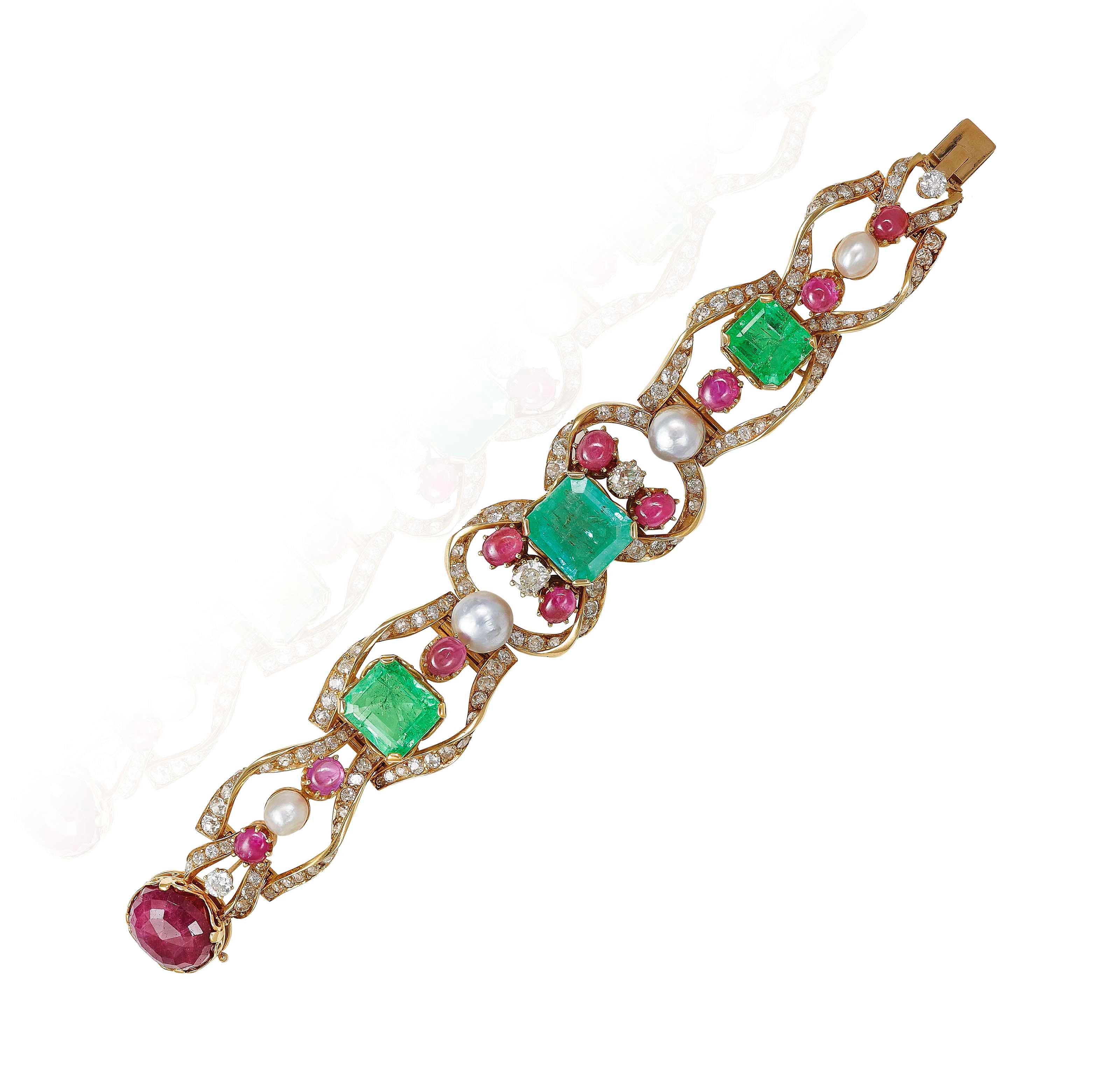 A MULTI-GEM BRACELET, BY LOMBARD