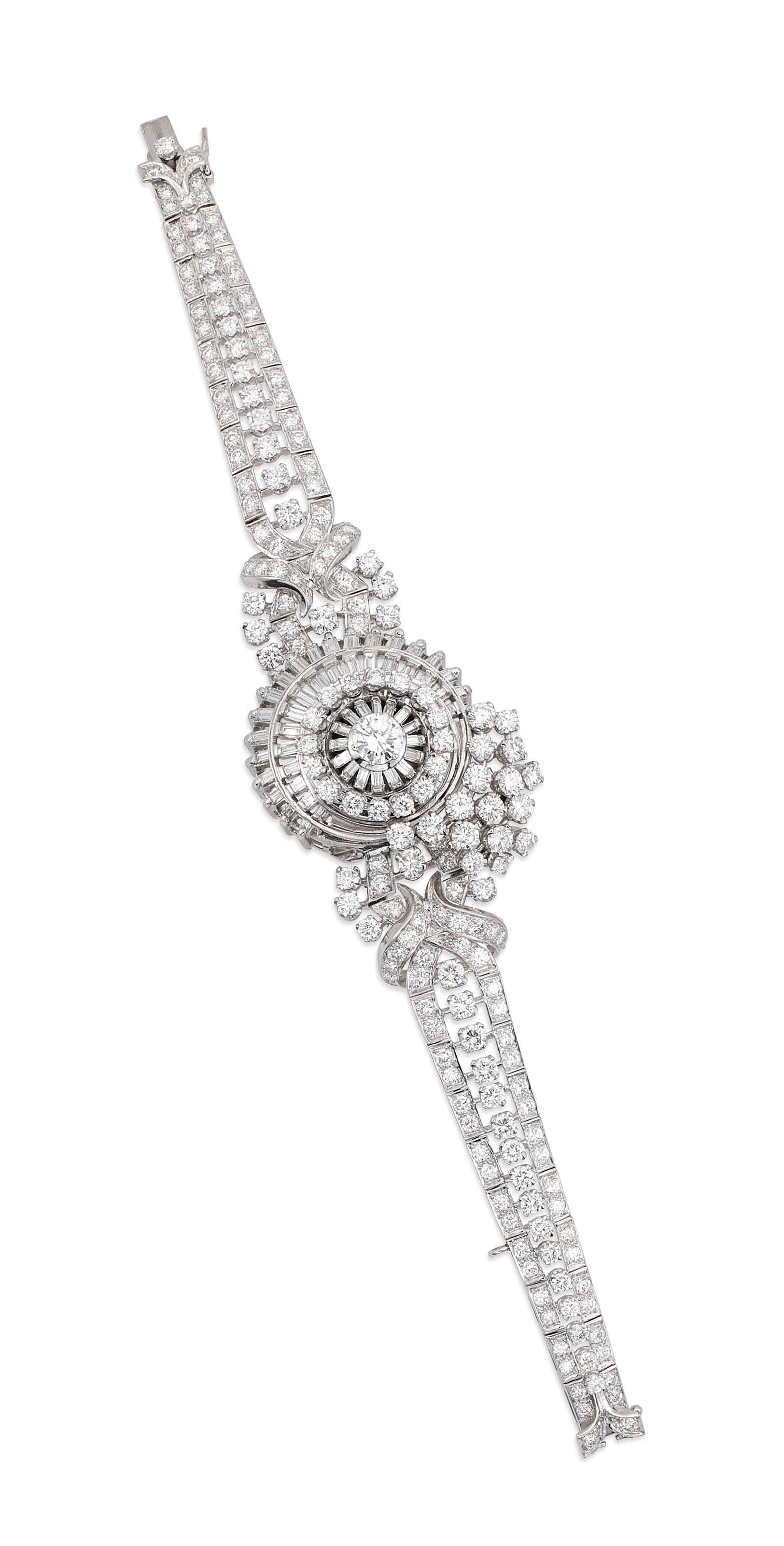 A DIAMOND WRISTWATCH