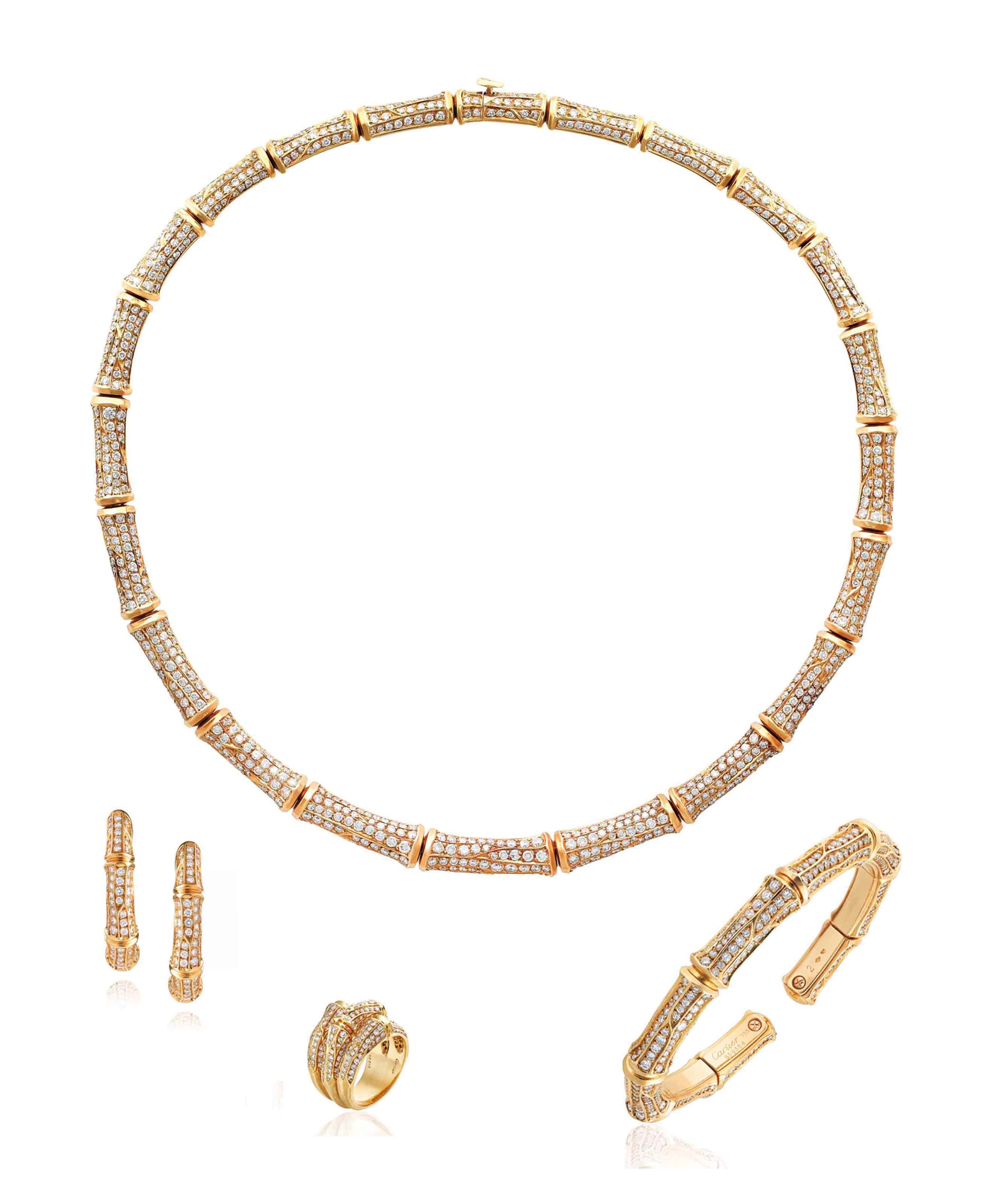 DIAMOND 'BAMBOU' SUITE, CARTIER