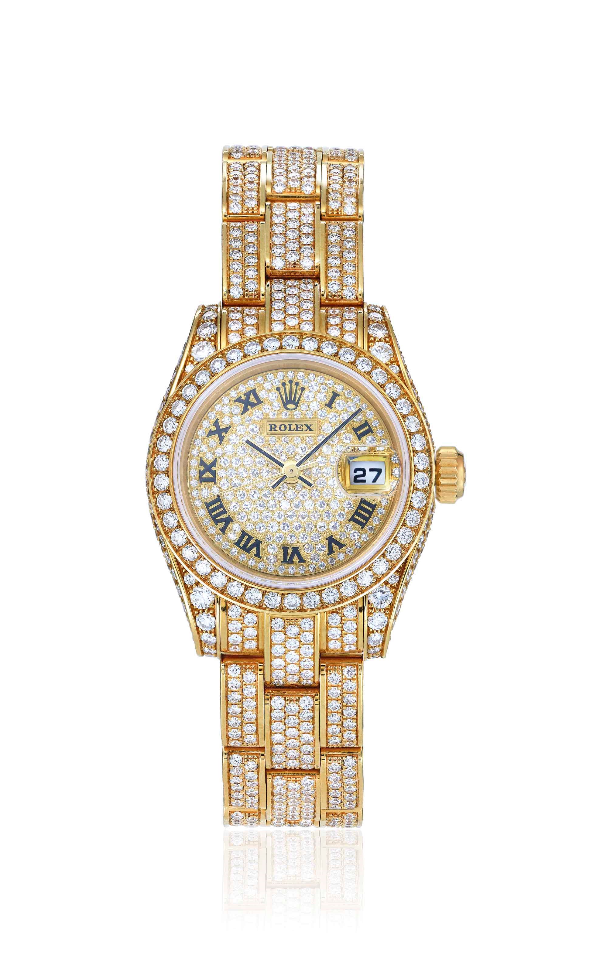 DIAMOND 'DATEJUST' WRISTWATCH, ROLEX