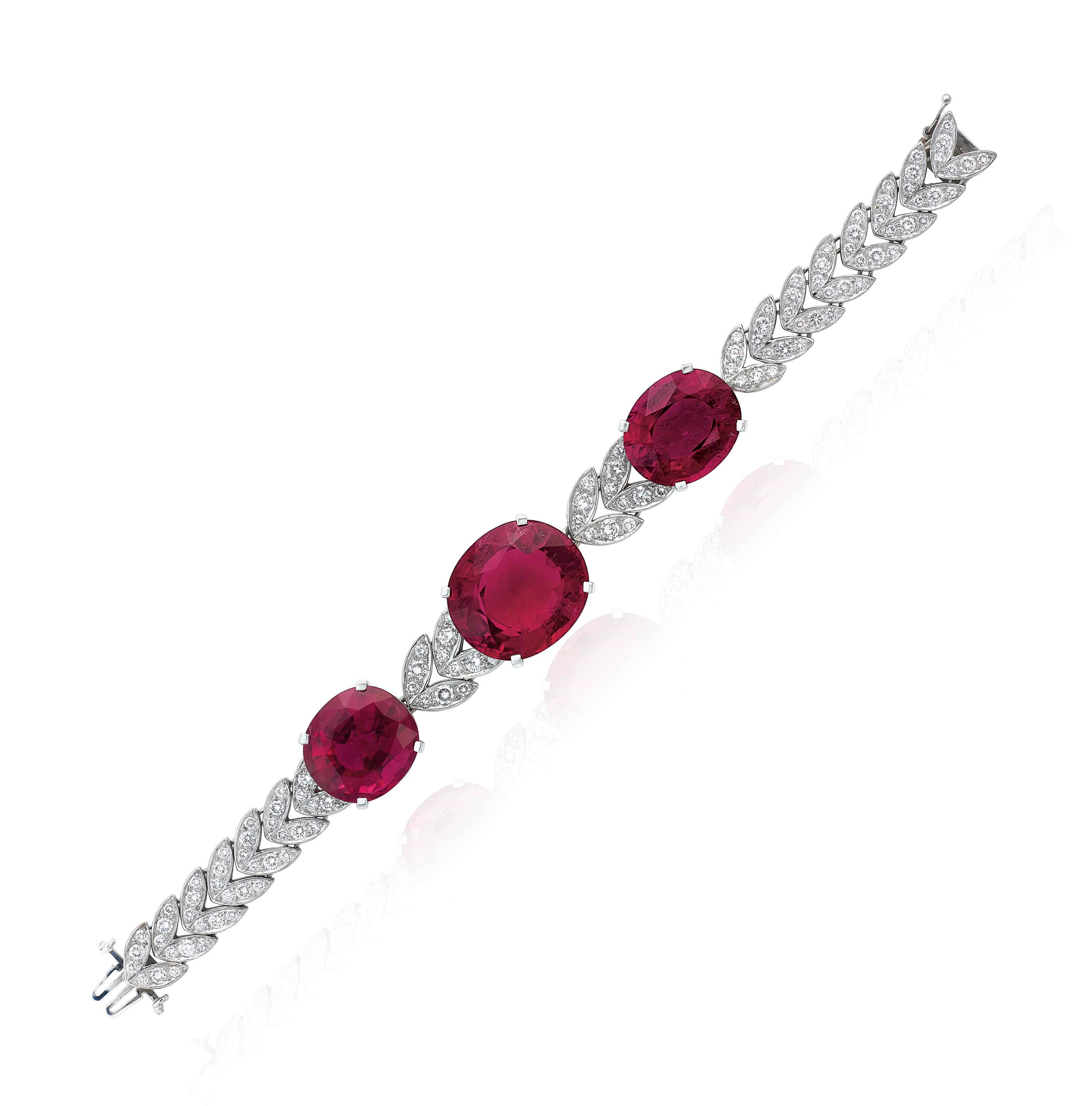 TOURMALINE AND DIAMOND BRACELET