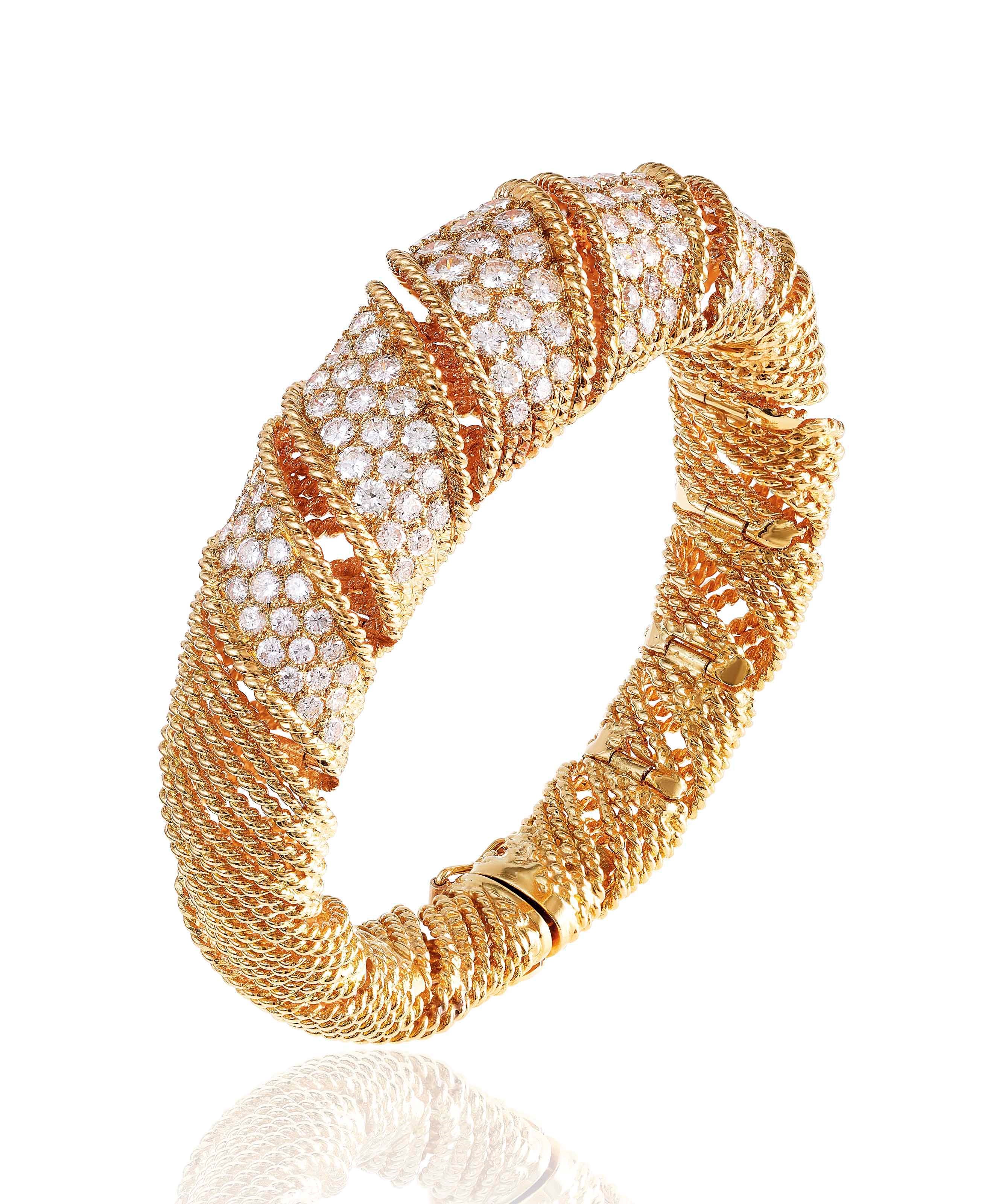 RETRO DIAMOND BANGLE, STERLÉ