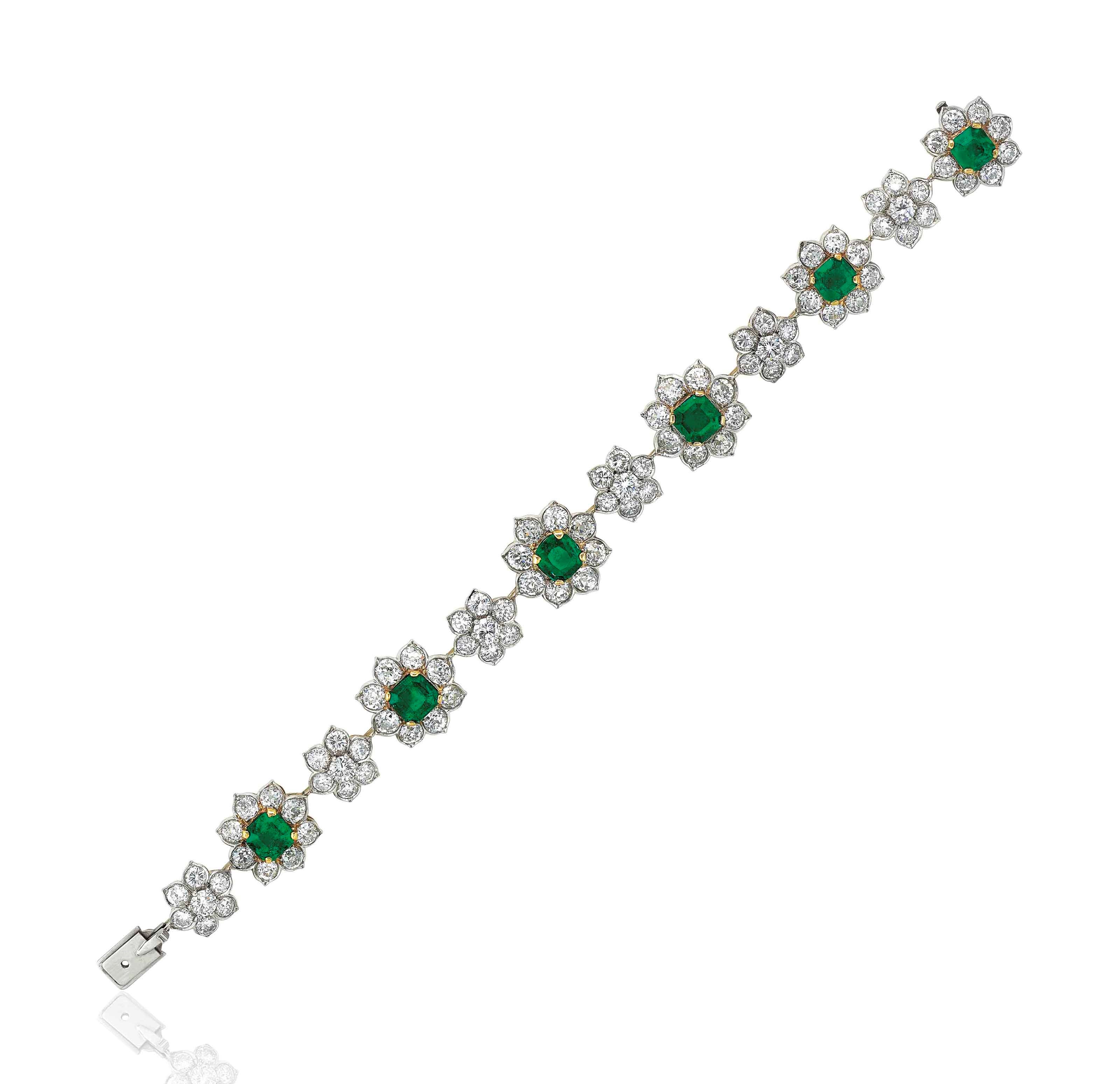 EMERALD AND DIAMOND BRACELET