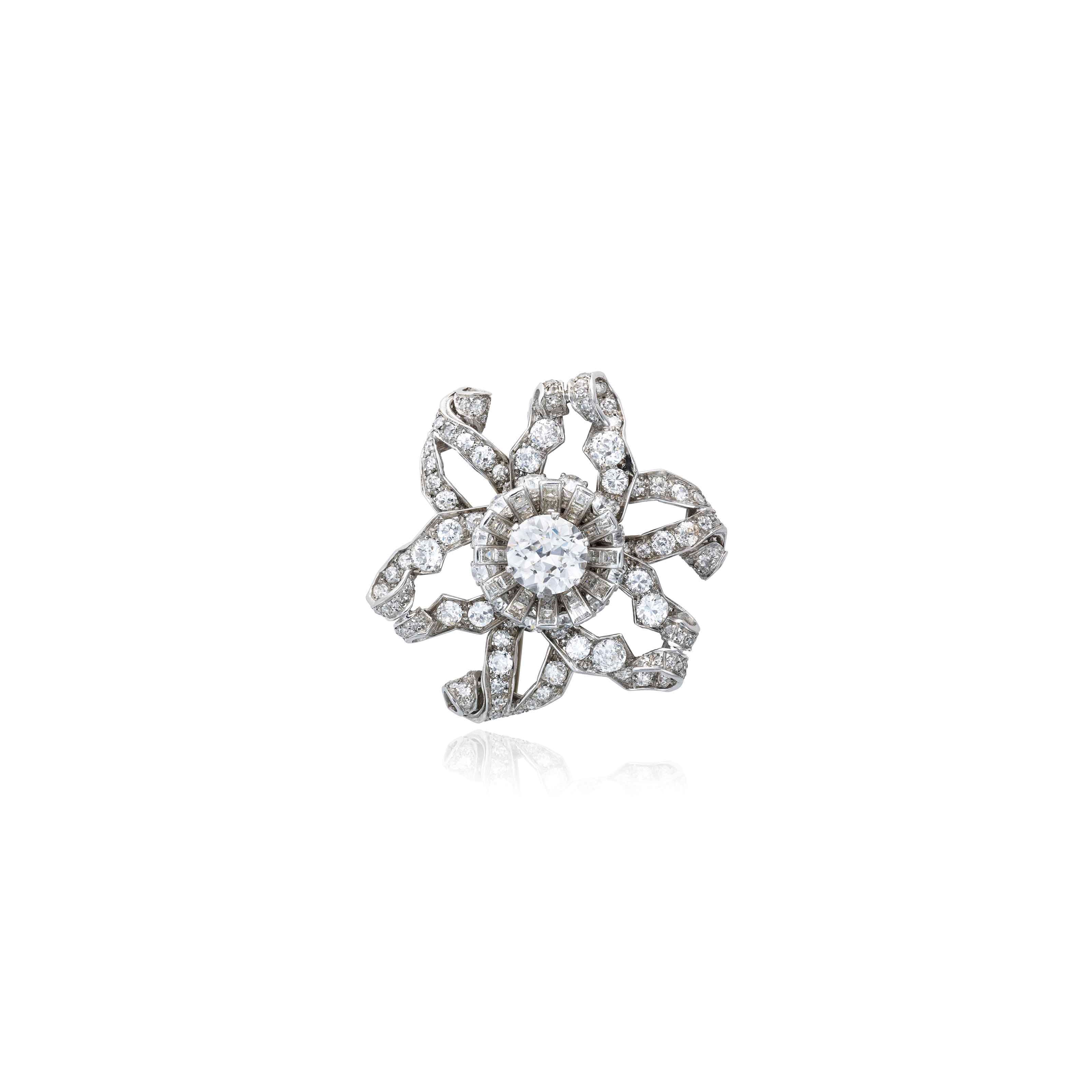 DIAMOND FLOWER BROOCH