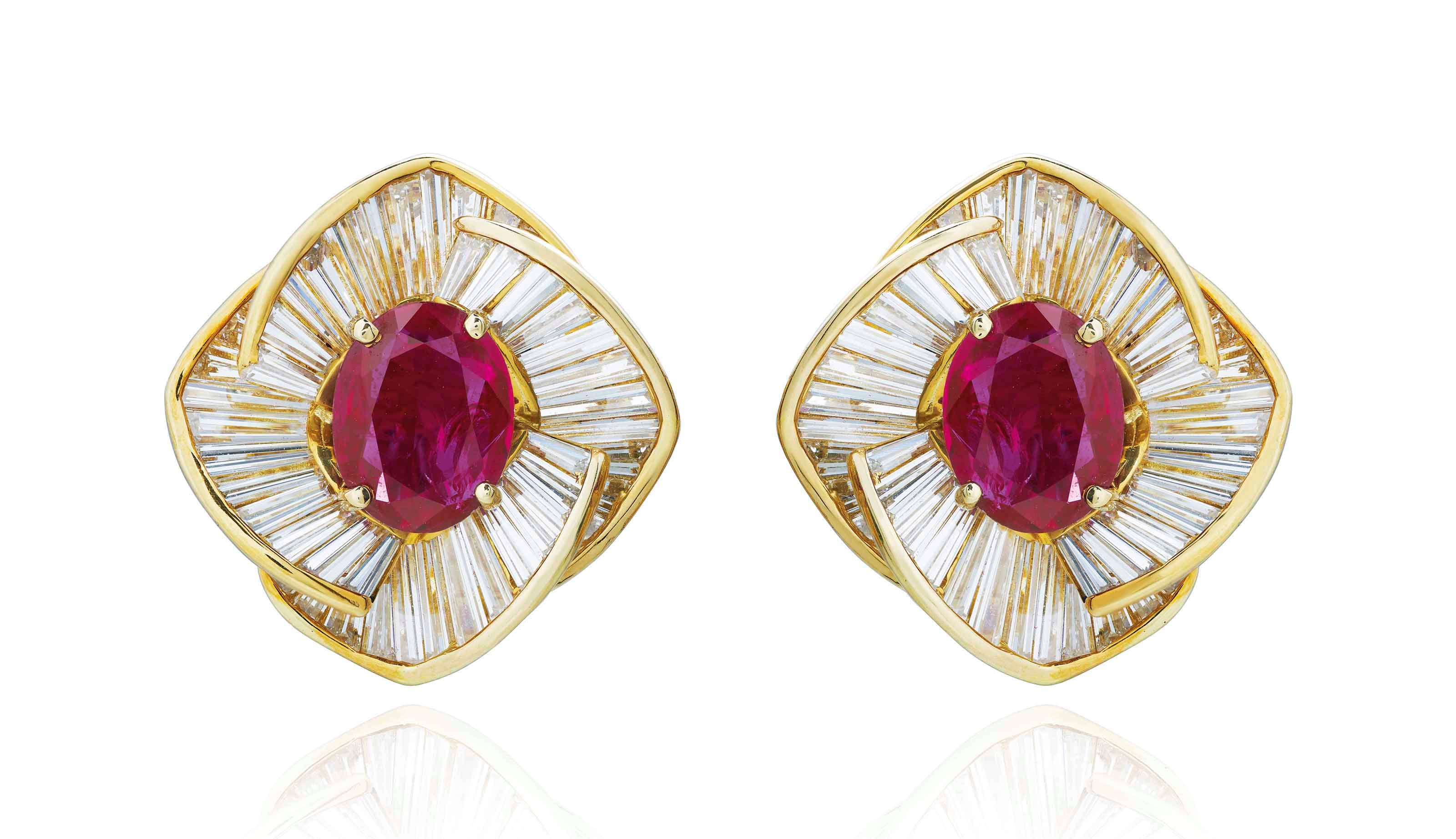RUBY AND DIAMOND EARRINGS