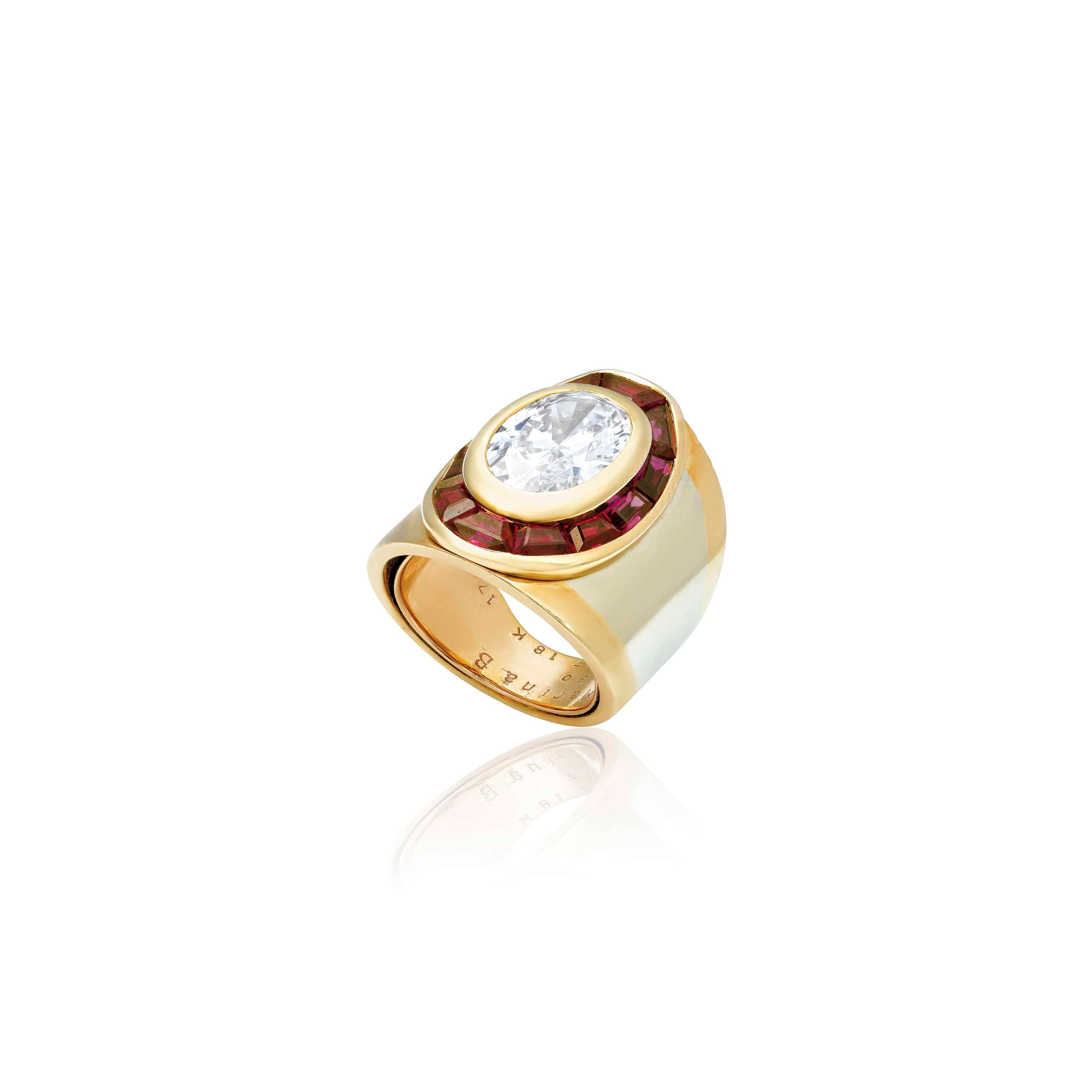 DIAMOND AND RUBY RING, MARINA B