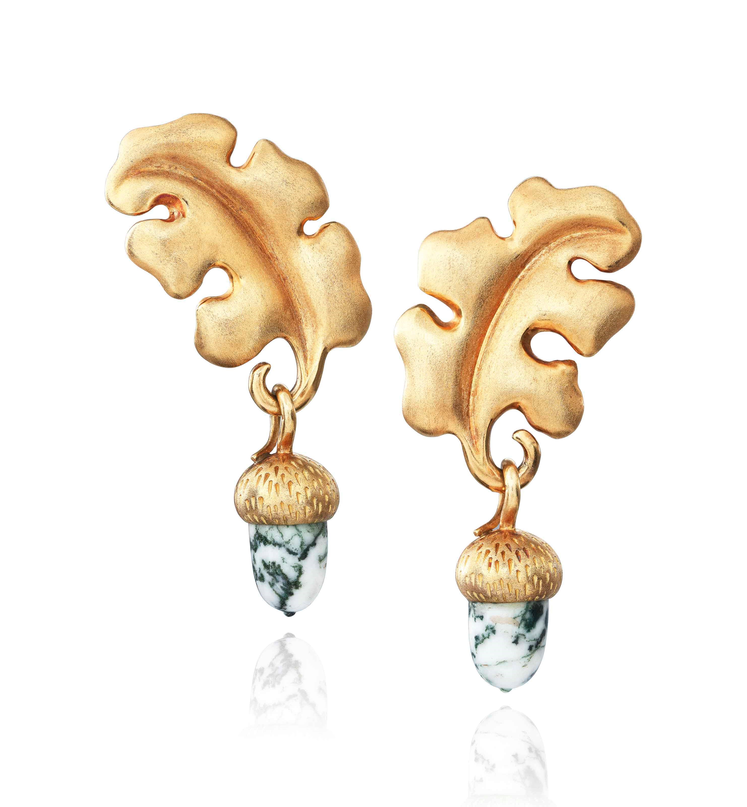 AGATE EARRINGS, JAR