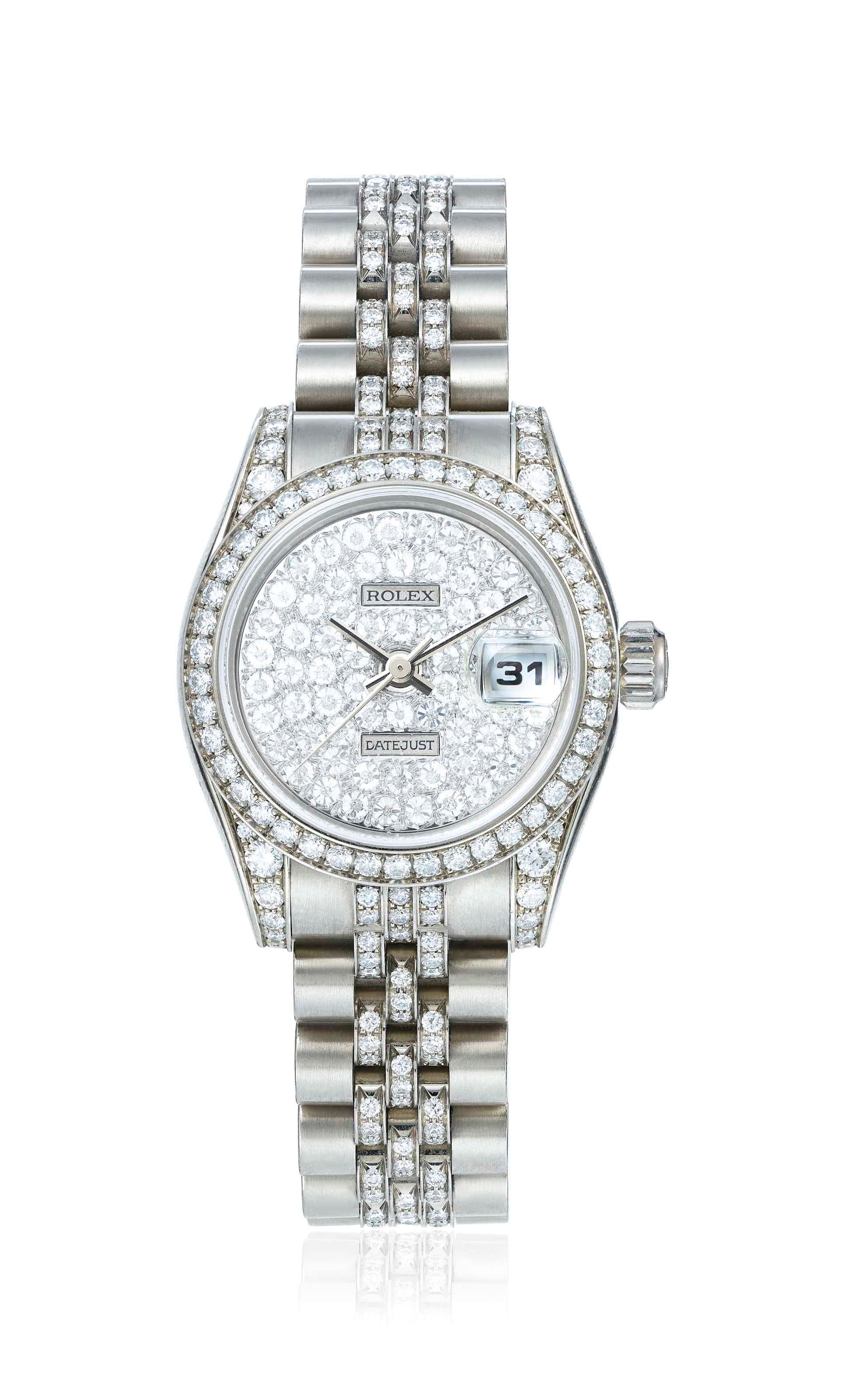 DIAMOND 'DATEJUST' WRISTWATCH, ROLEX