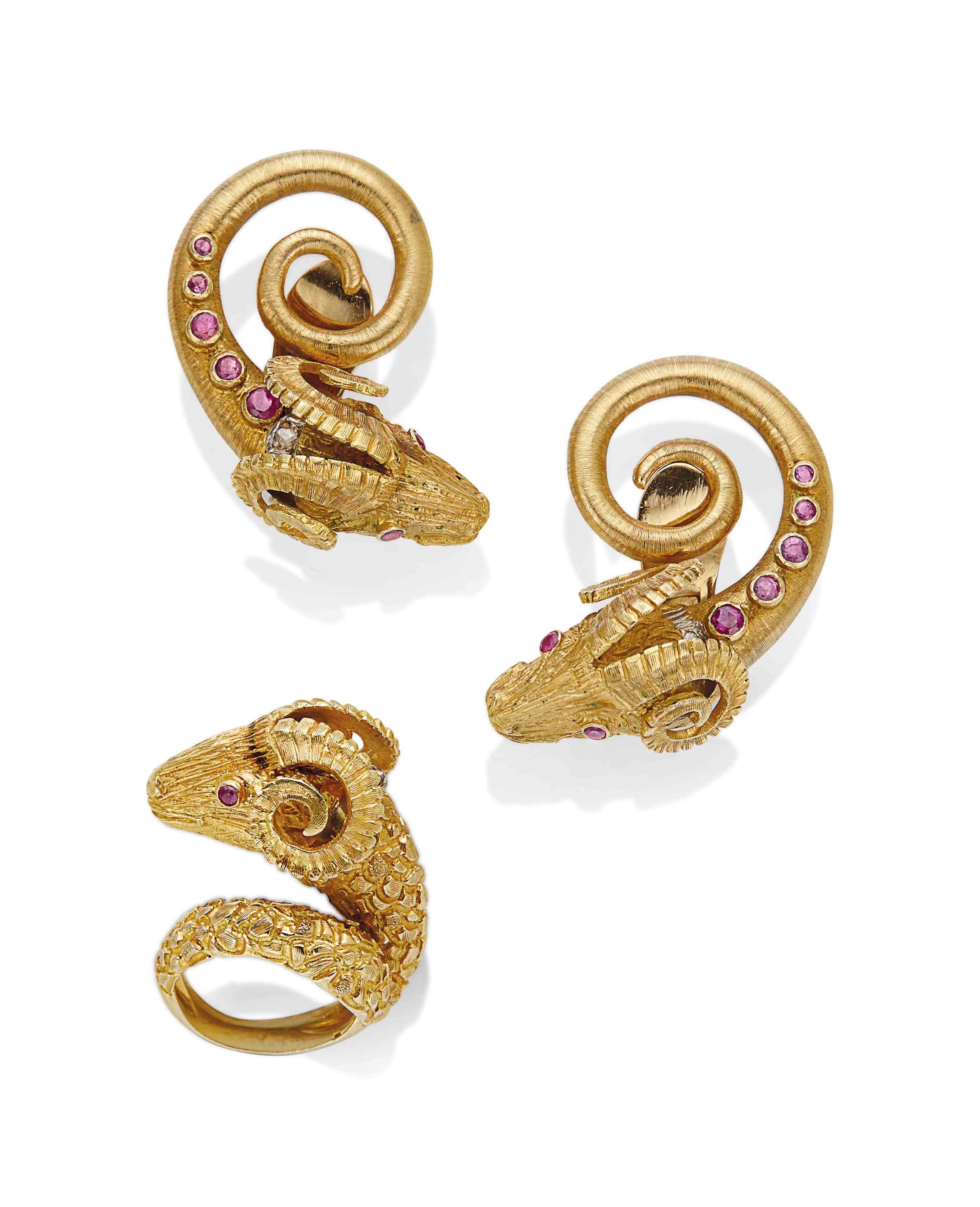 DEMI-PARURE RUBIS ET DIAMANTS