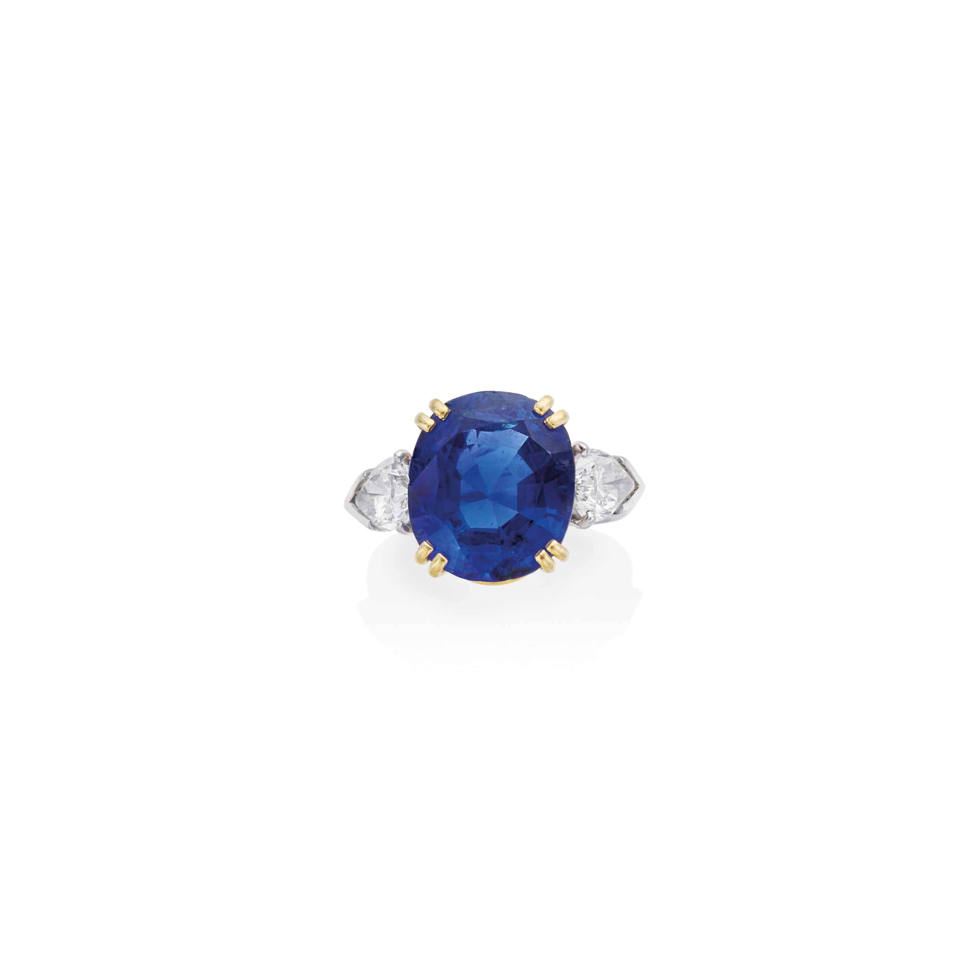 BAGUE SAPHIR ET DIAMANTS