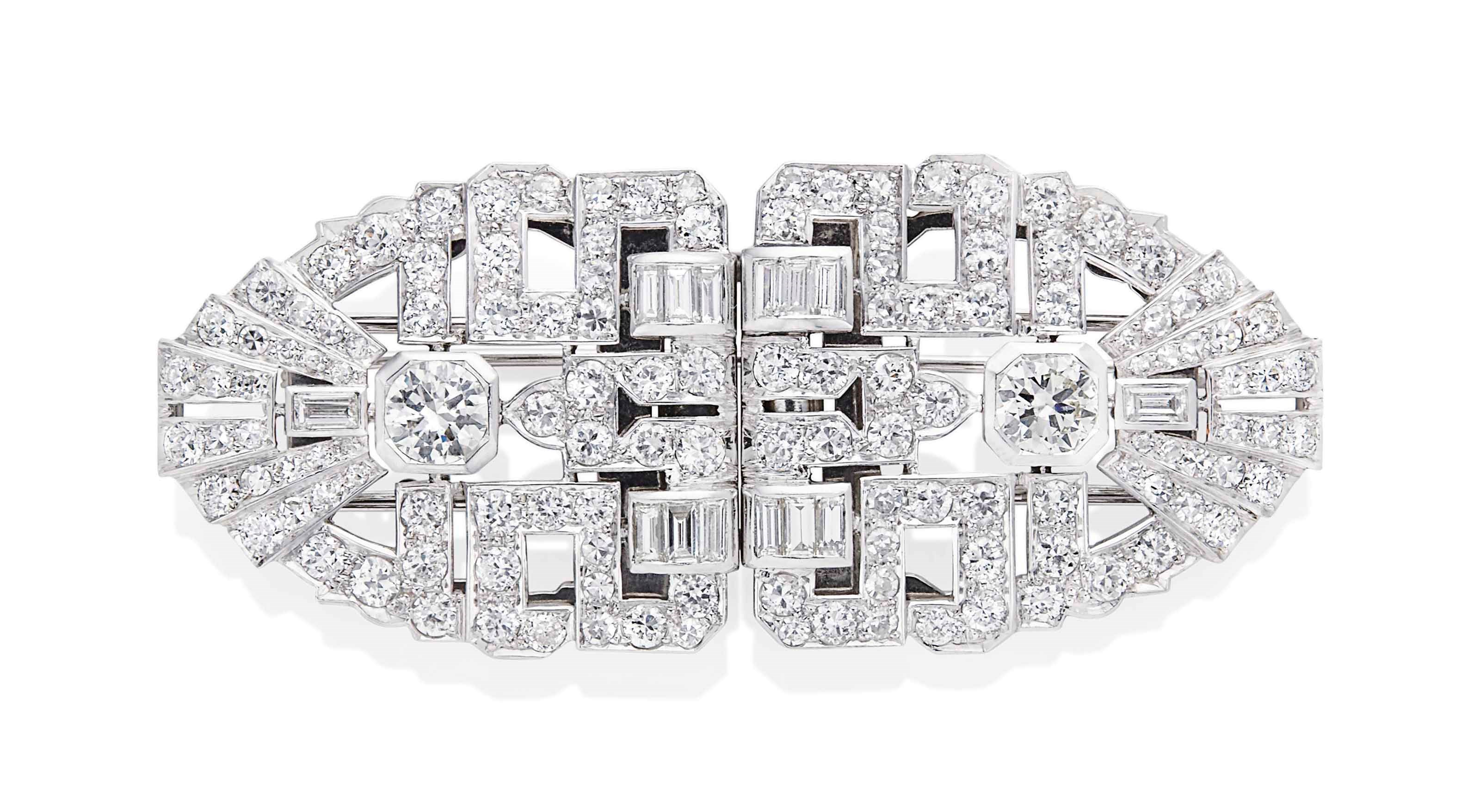 BROCHE DOUBLE CLIP DIAMANTS