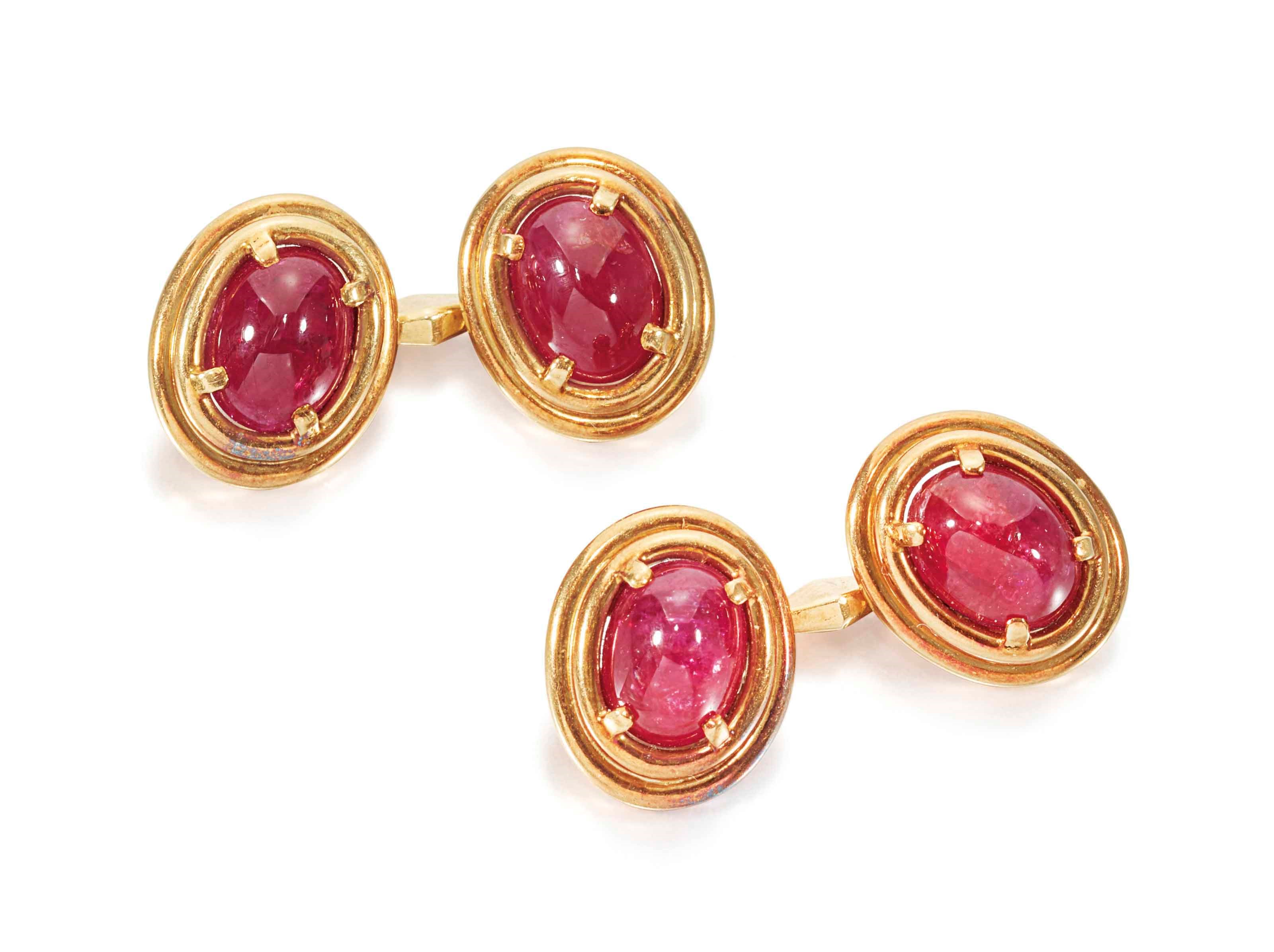 RUBY CUFFLINKS, CARTIER