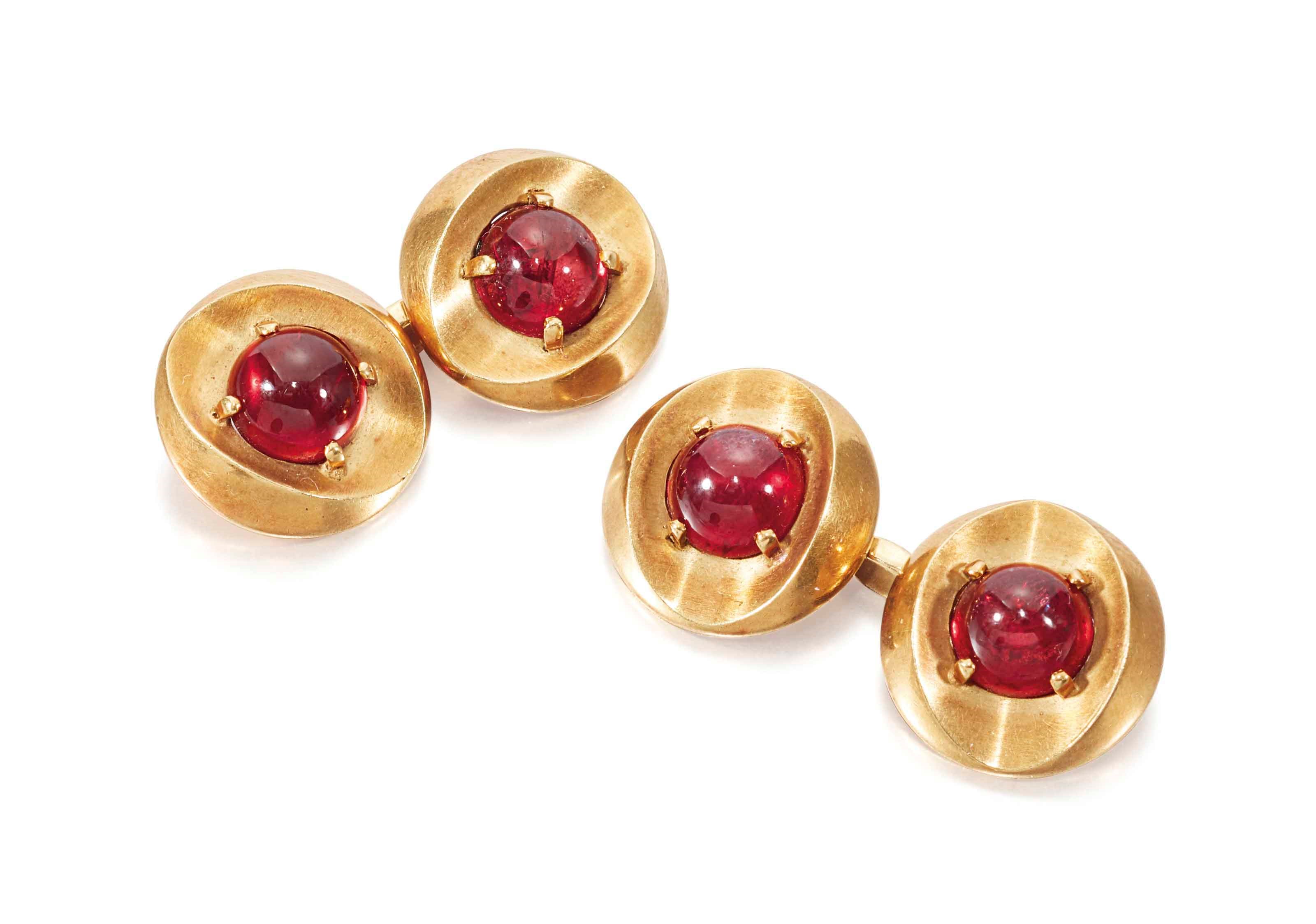 RUBY CUFFLINKS, CARTIER