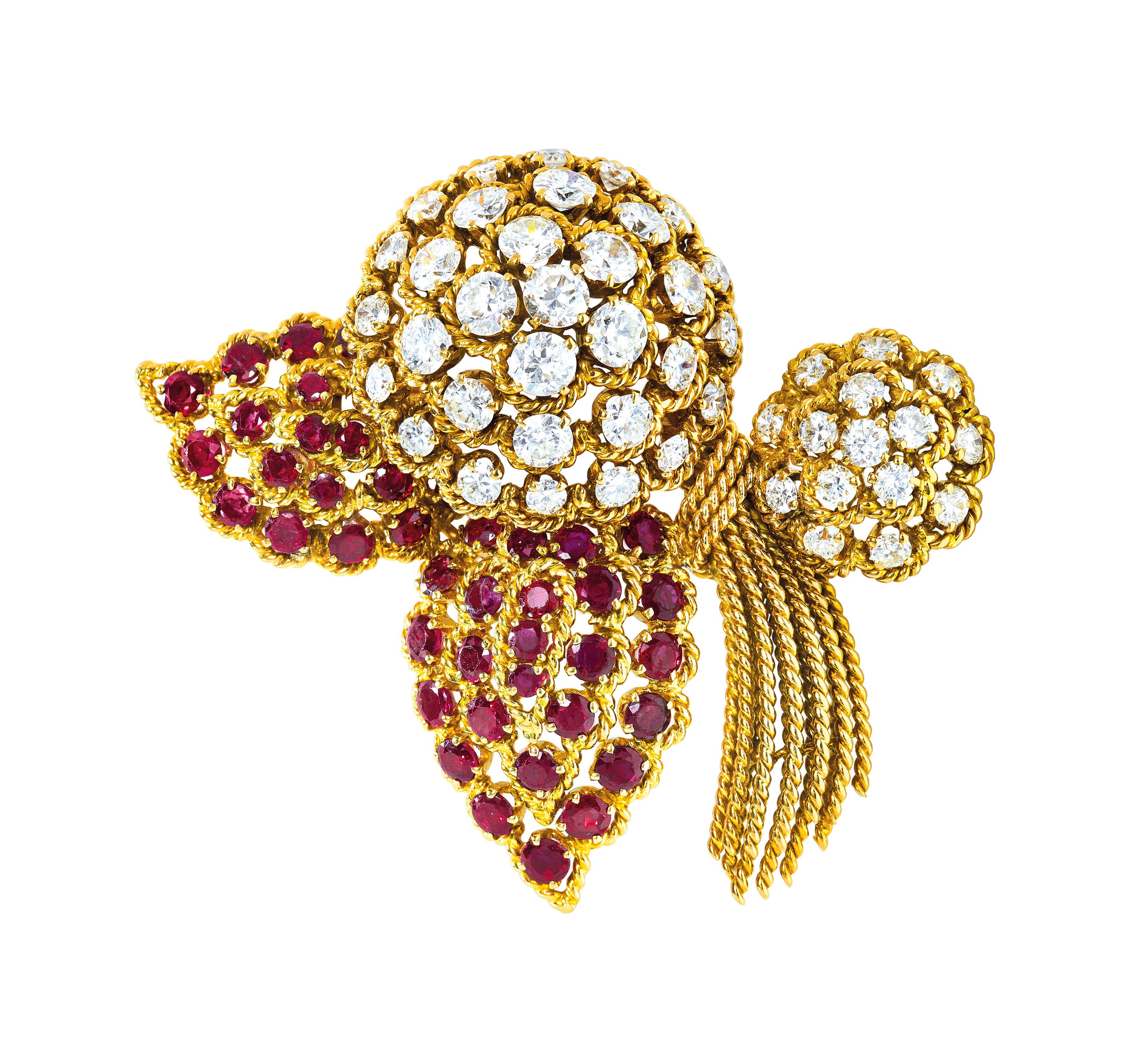 RUBY AND DIAMOND BROOCH, VAN CLEEF & ARPELS