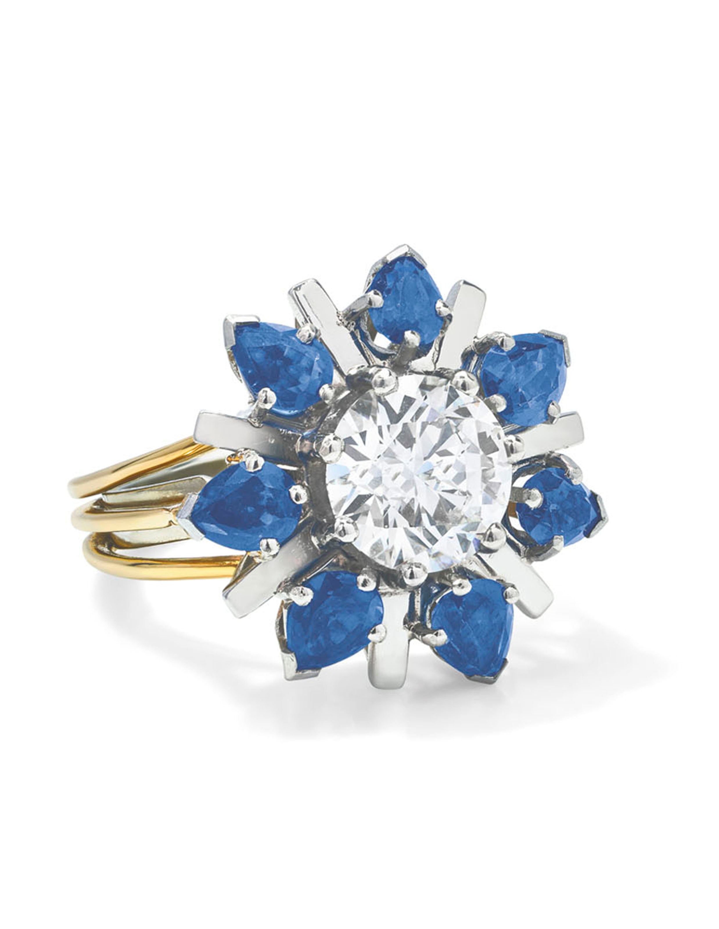 DIAMOND AND SAPPHIRE RING