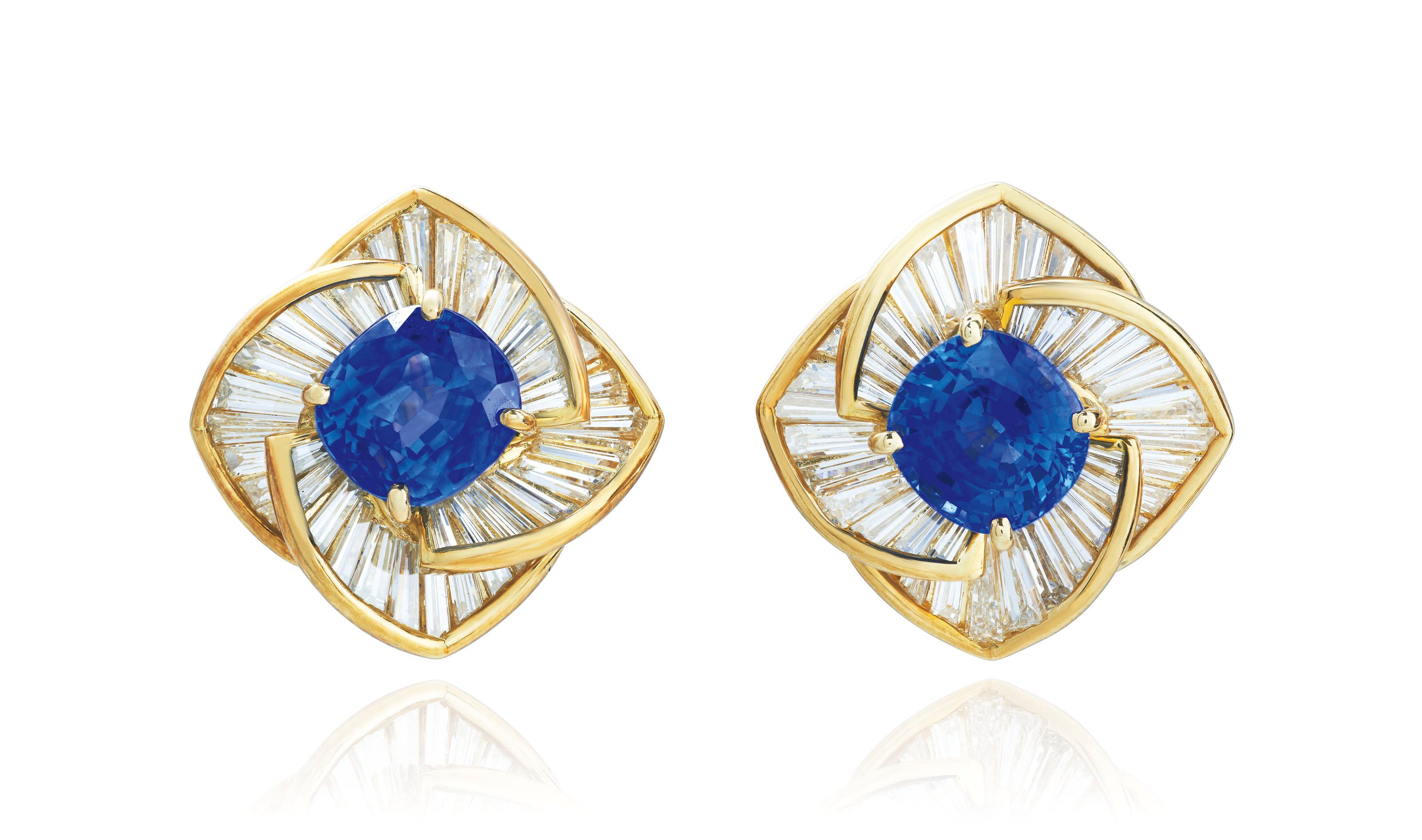 SAPPHIRE AND DIAMOND EARRINGS