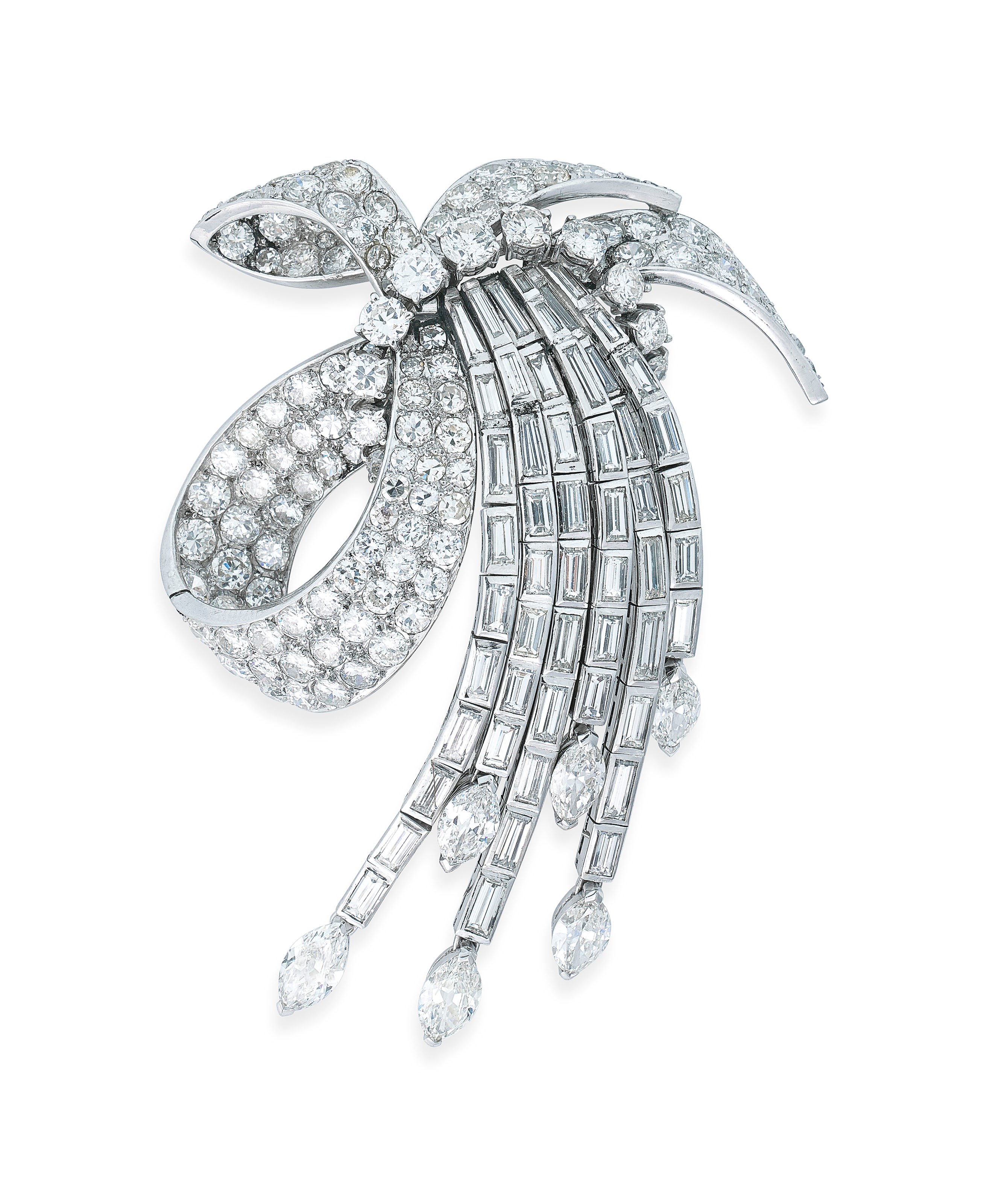 MID-20TH CENTURY DIAMOND BROOCH