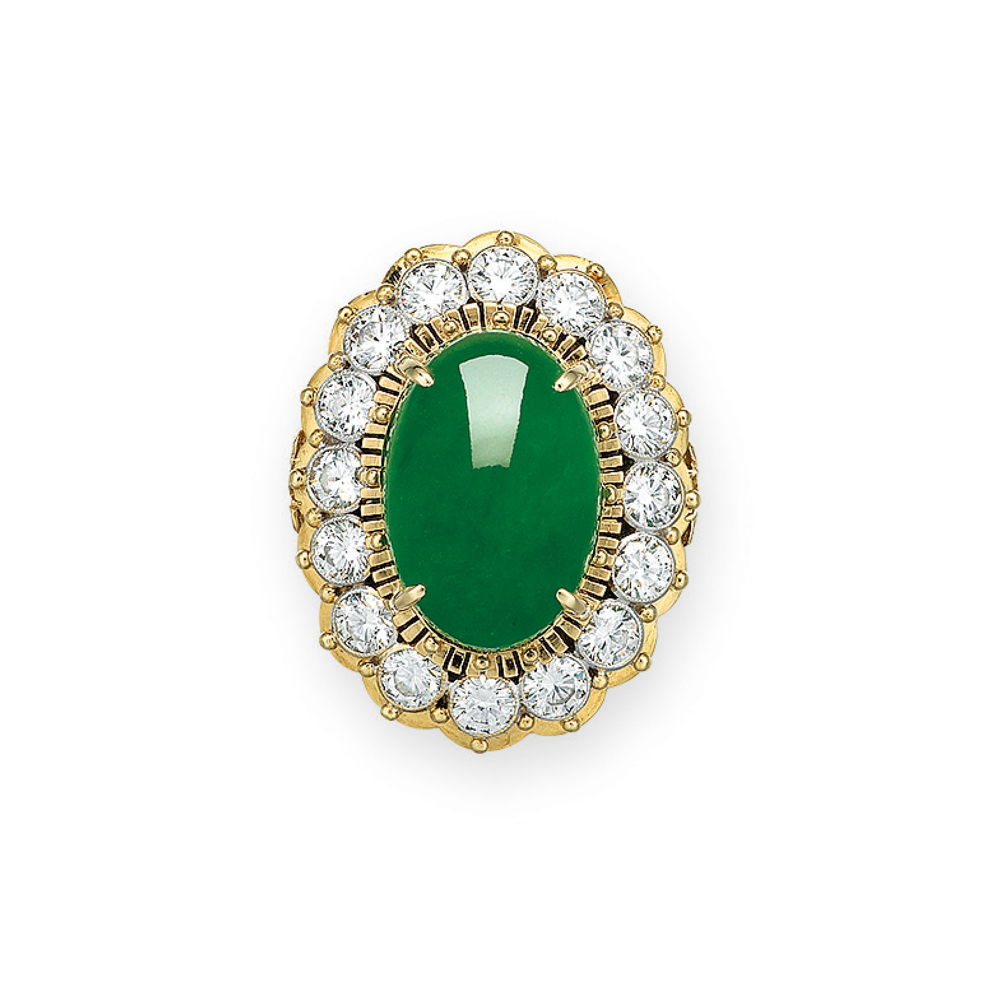 JADEITE AND DIAMOND RING