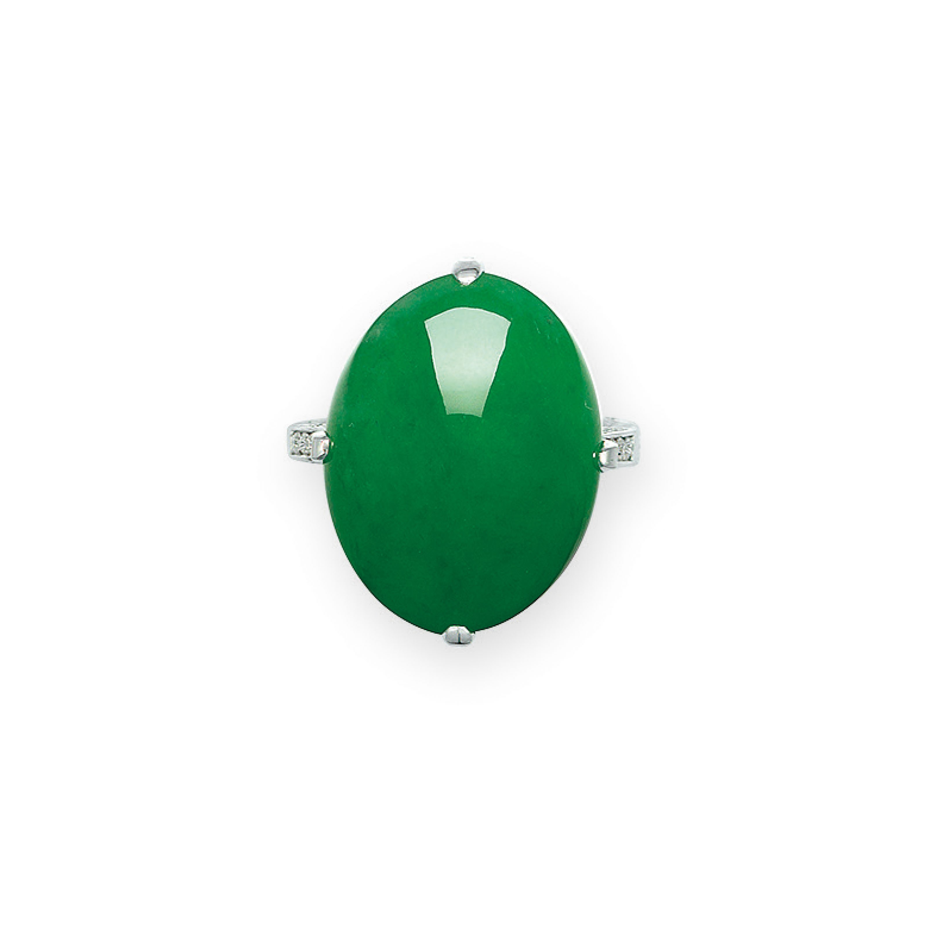 JADEITE AND DIAMOND RING