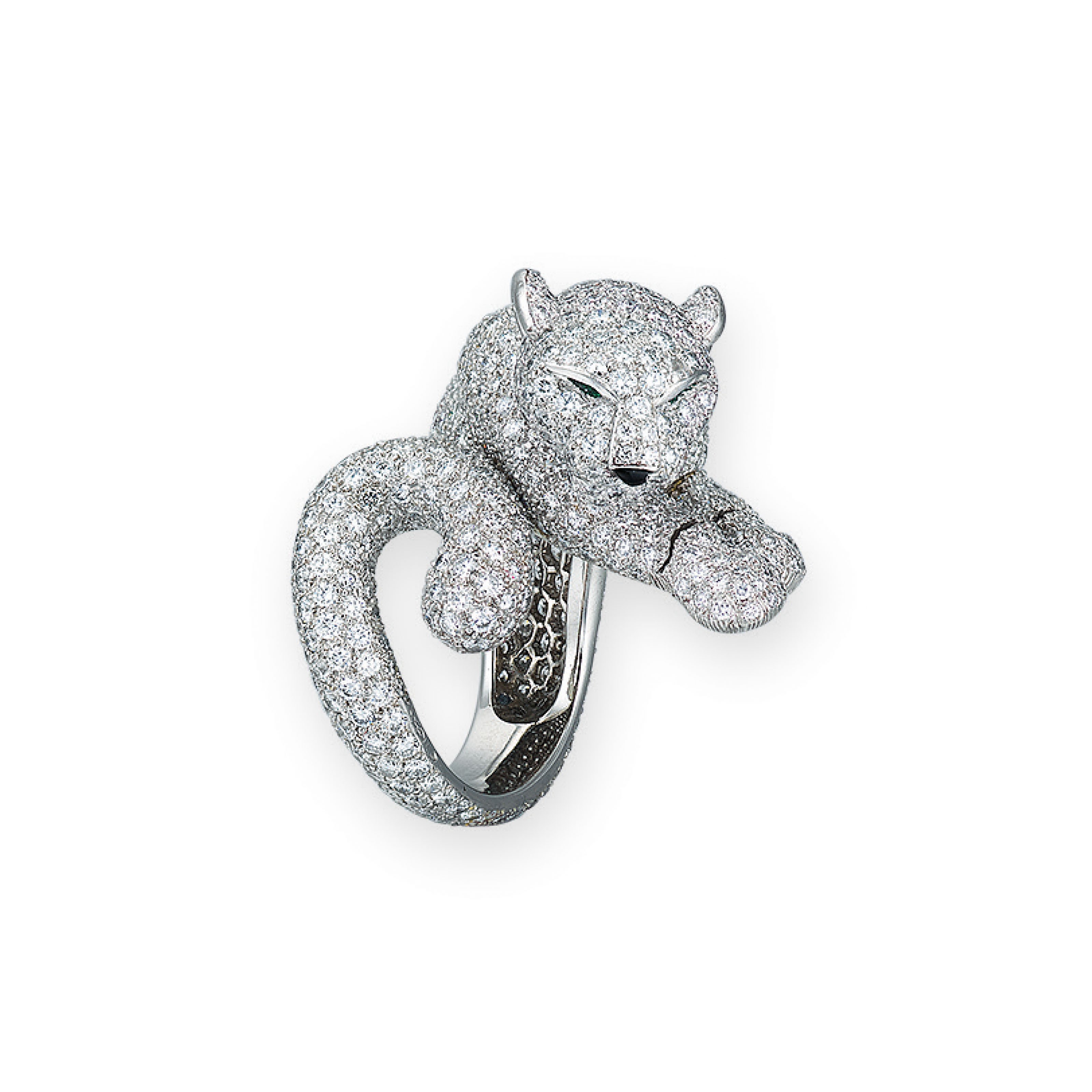 DIAMOND AND EMERALD ‘PANTHÈRE’ RING, CARTIER