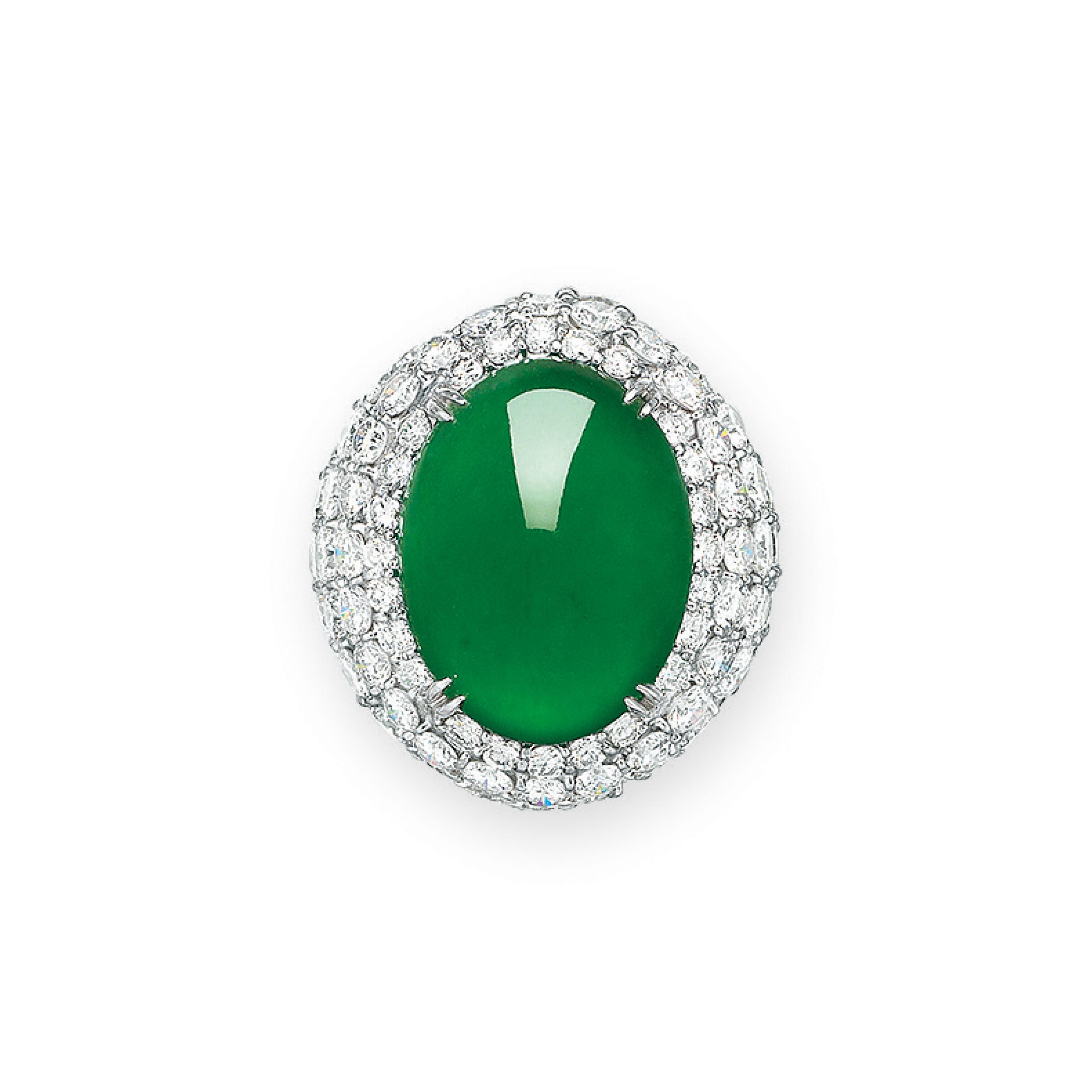 JADEITE AND DIAMOND RING