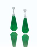 JADEITE AND DIAMOND EARRINGS