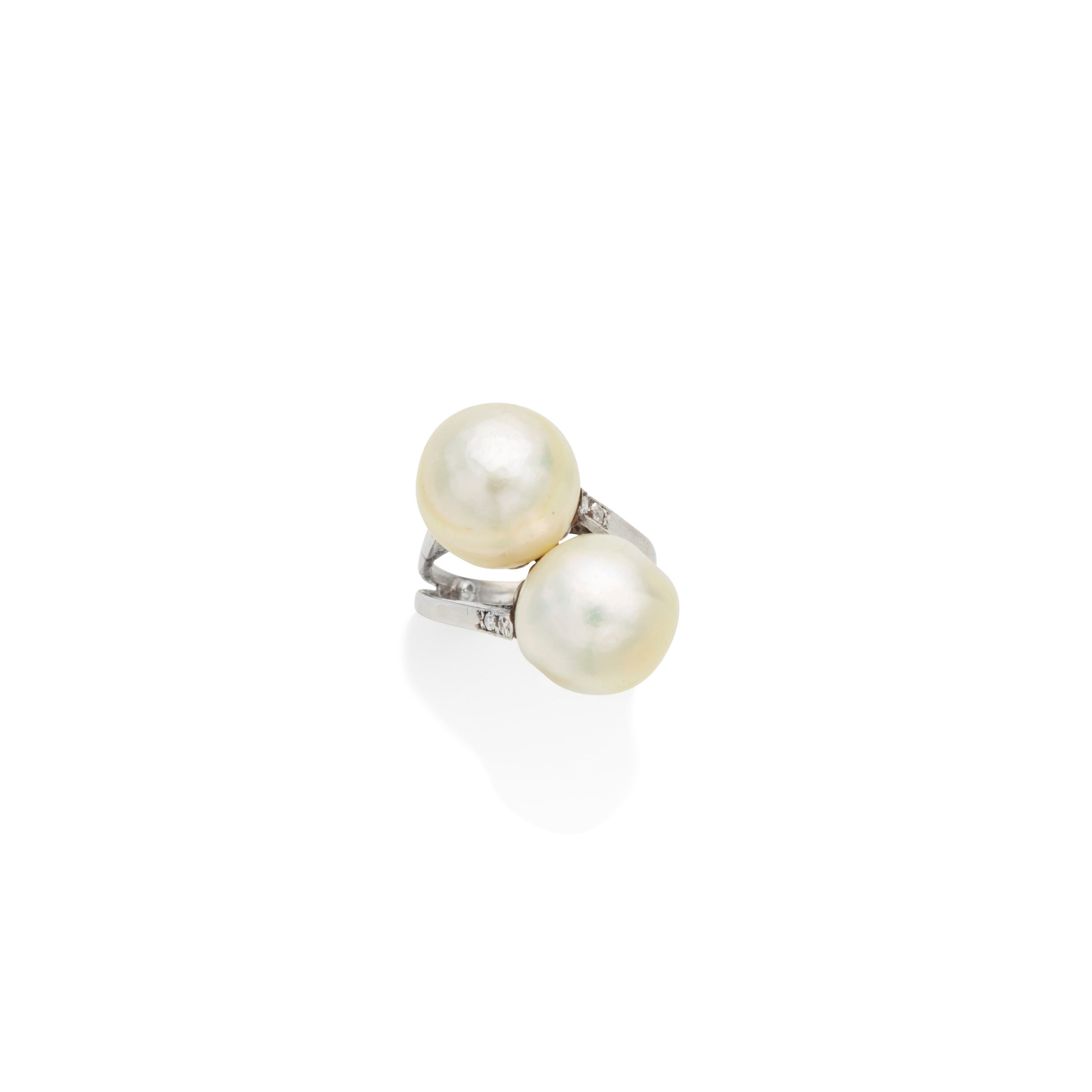 BAGUE PERLES FINES, DIAMANTS